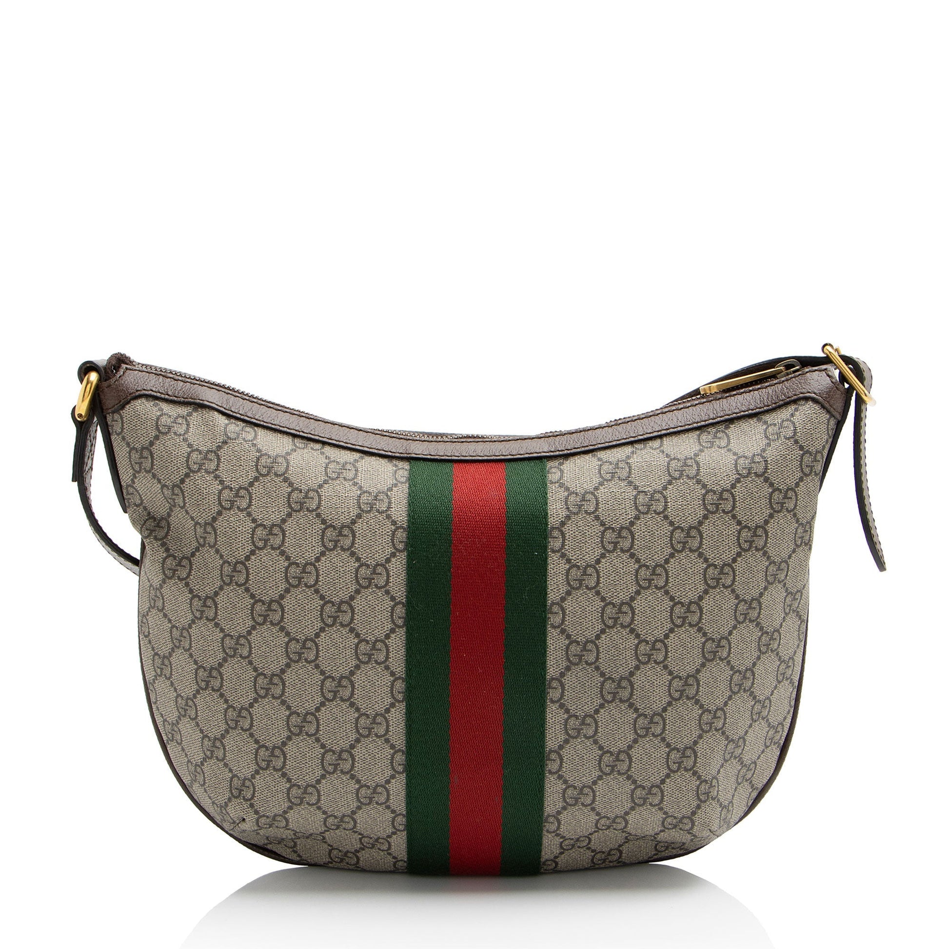 Gucci GG Supreme Ophidia SHF-RRso8K Leather Canvas Nylon Brown Shoulder Bag