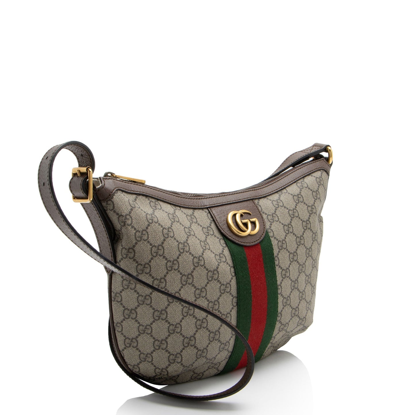 Gucci GG Supreme Ophidia SHF-RRso8K Leather Canvas Nylon Brown Shoulder Bag
