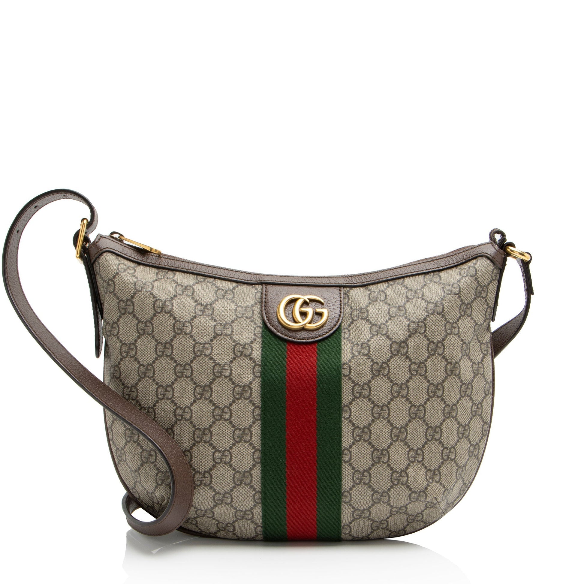 Gucci GG Supreme Ophidia SHF-DmWQh2 Leather Canvas Nylon Brown Shoulder Bag