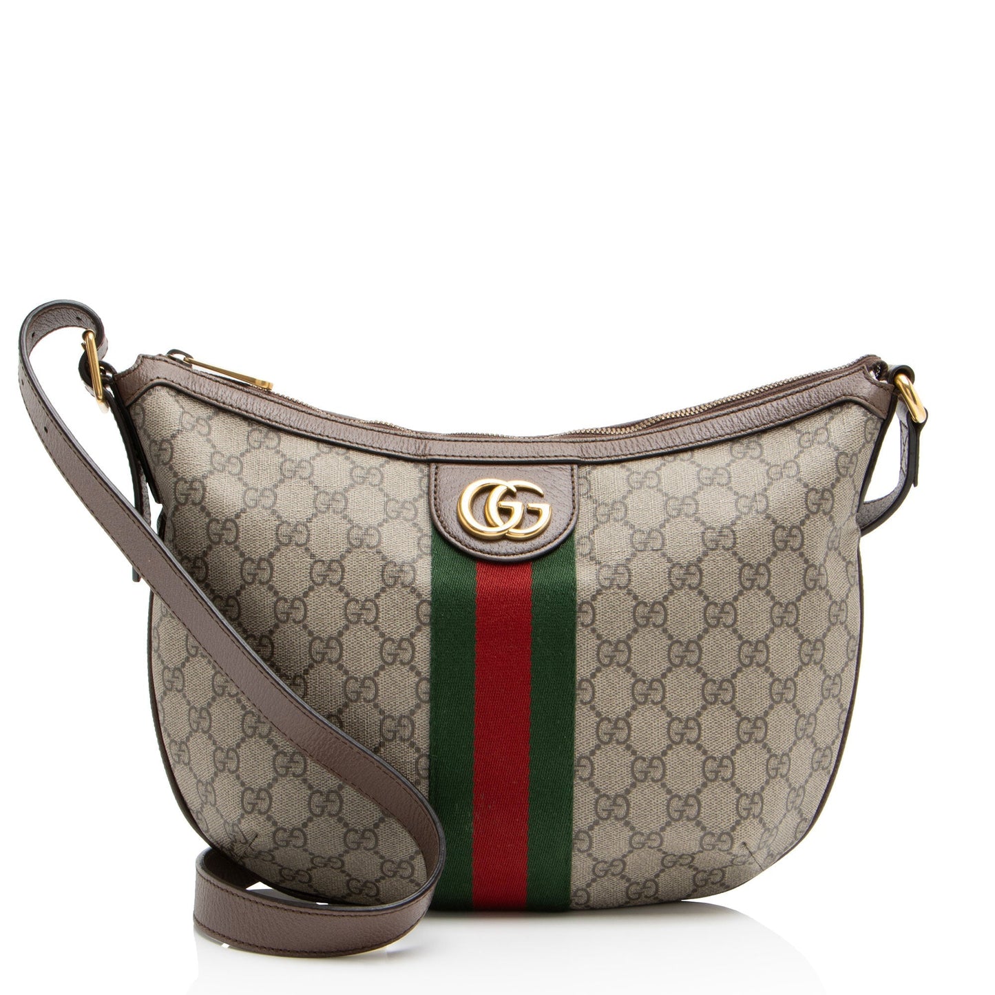 Gucci GG Supreme Ophidia SHF-oHoUIu Leather Canvas Nylon Brown Shoulder Bag