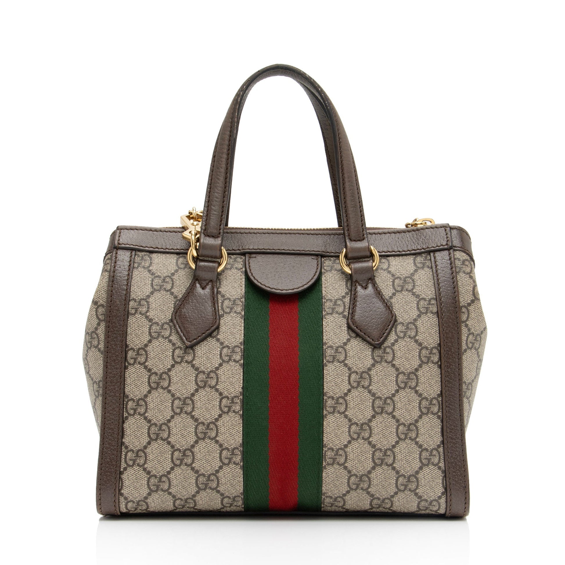 Gucci GG Supreme Ophidia SHF-E4DGh8 Leather Canvas Nylon Beige Tote Bag