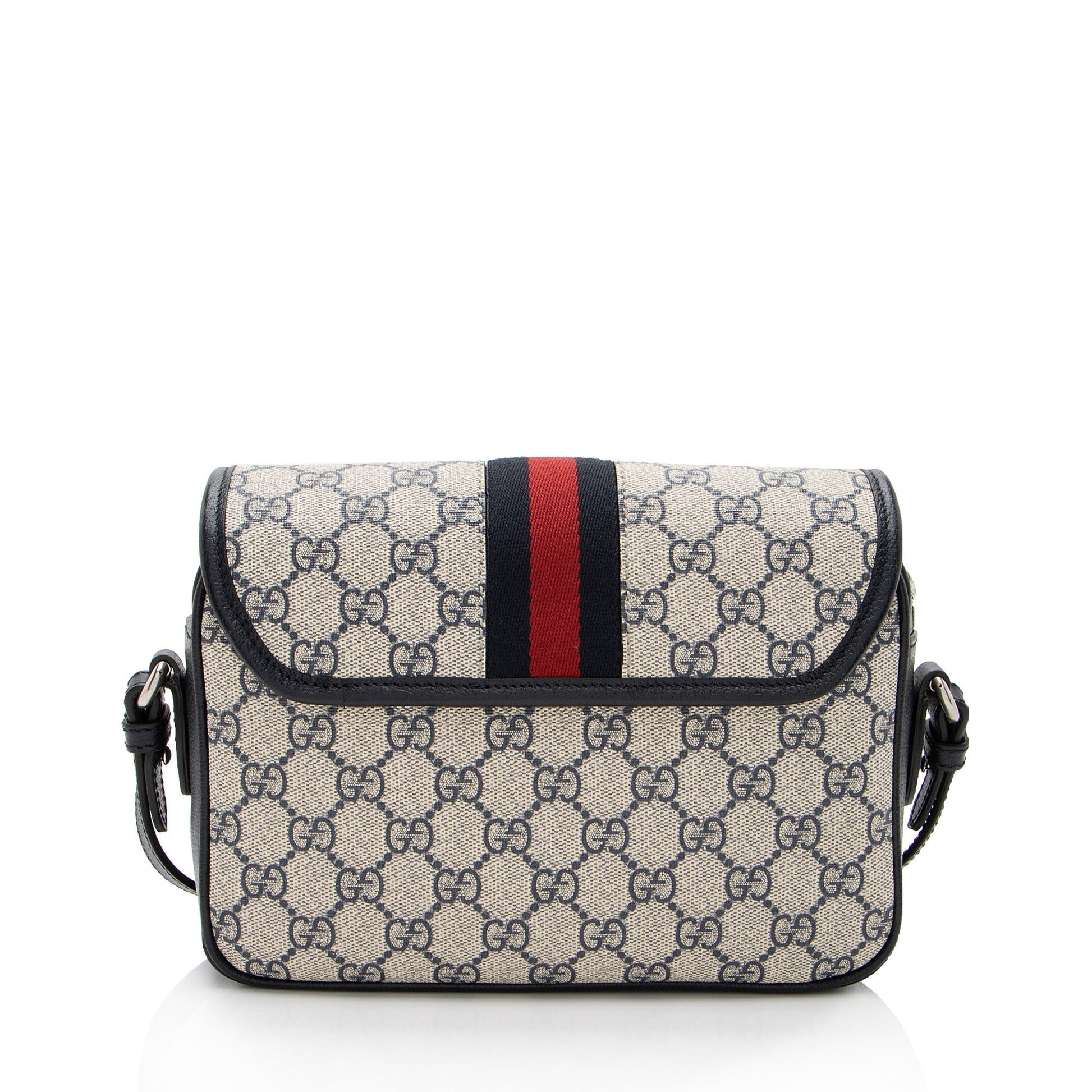 Gucci GG Supreme Ophidia Studded Web Leather Canvas Nylon Beige Shoulder Bag Shf Ken4Qy