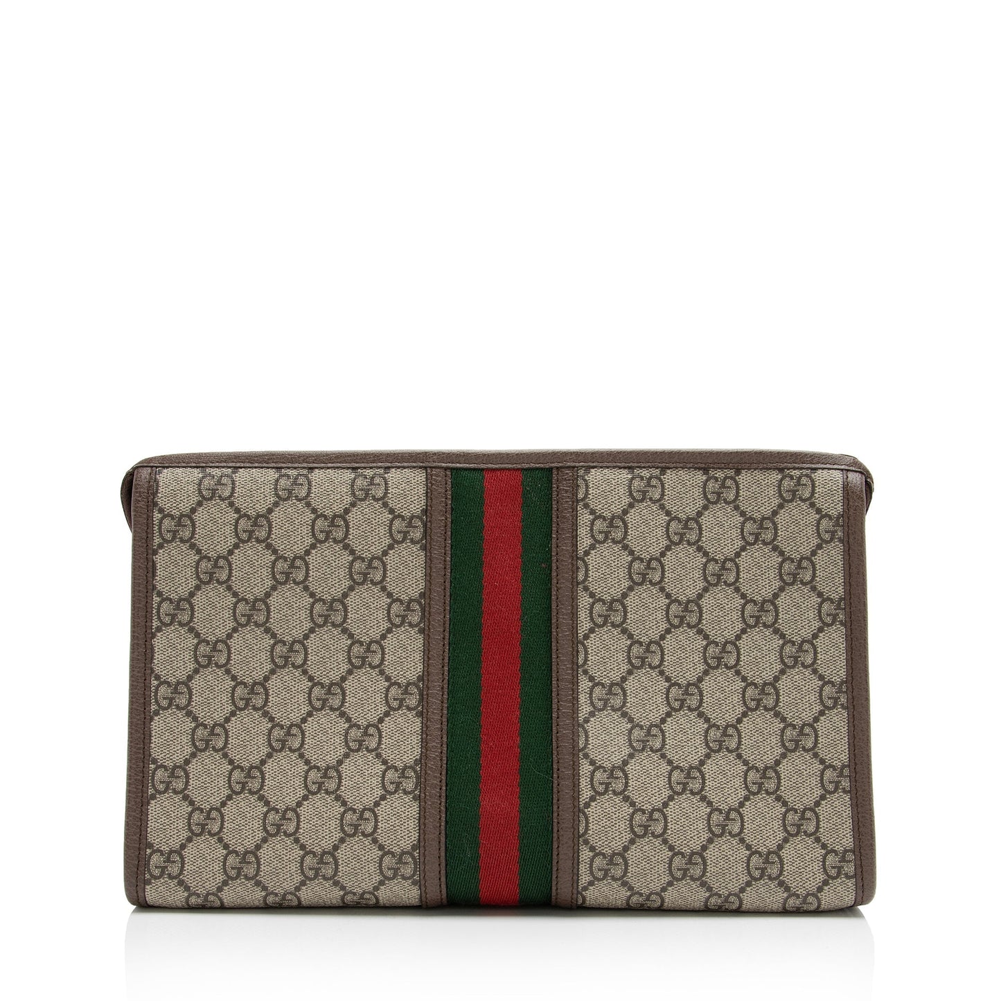 Gucci GG Supreme Ophidia Toiletry Pouch Leather Canvas Nylon Brown Handbag Pouch Shf