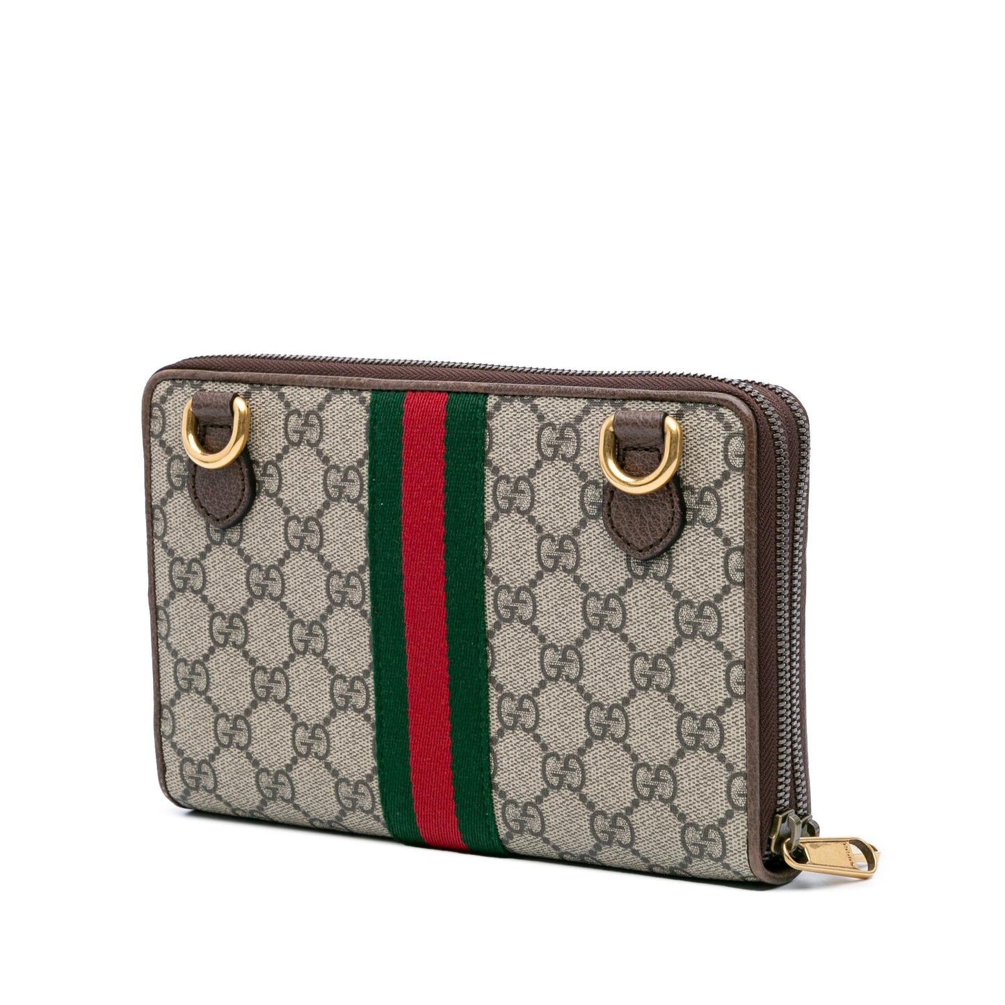 Gucci GG Supreme Ophidia Wallet On Canvas Calf Brown Chain Crossbody Bag Chain 1