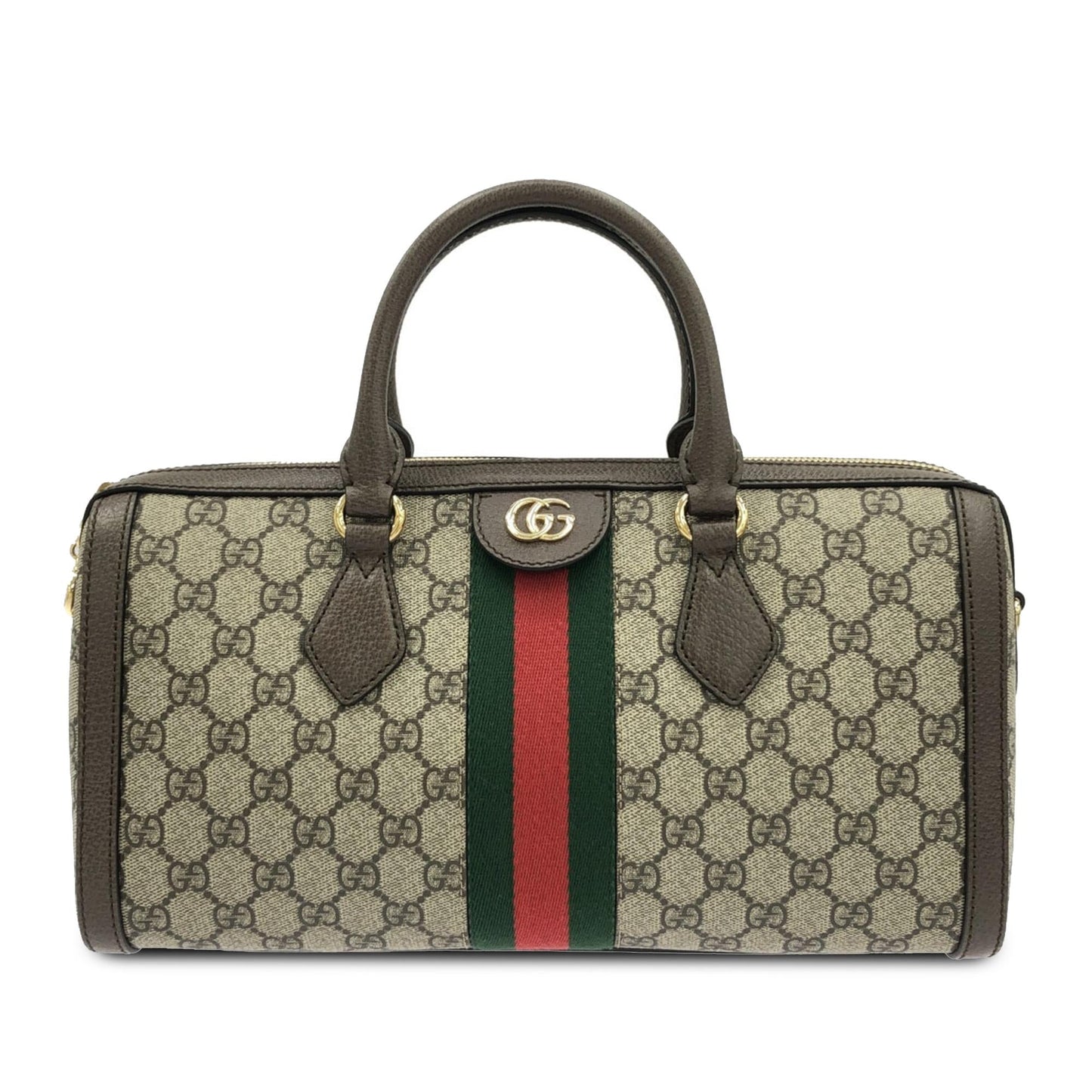 Gucci GG Supreme Ophidia Web SHG-uMbpzY Canvas Calf Brown Satchel Bag