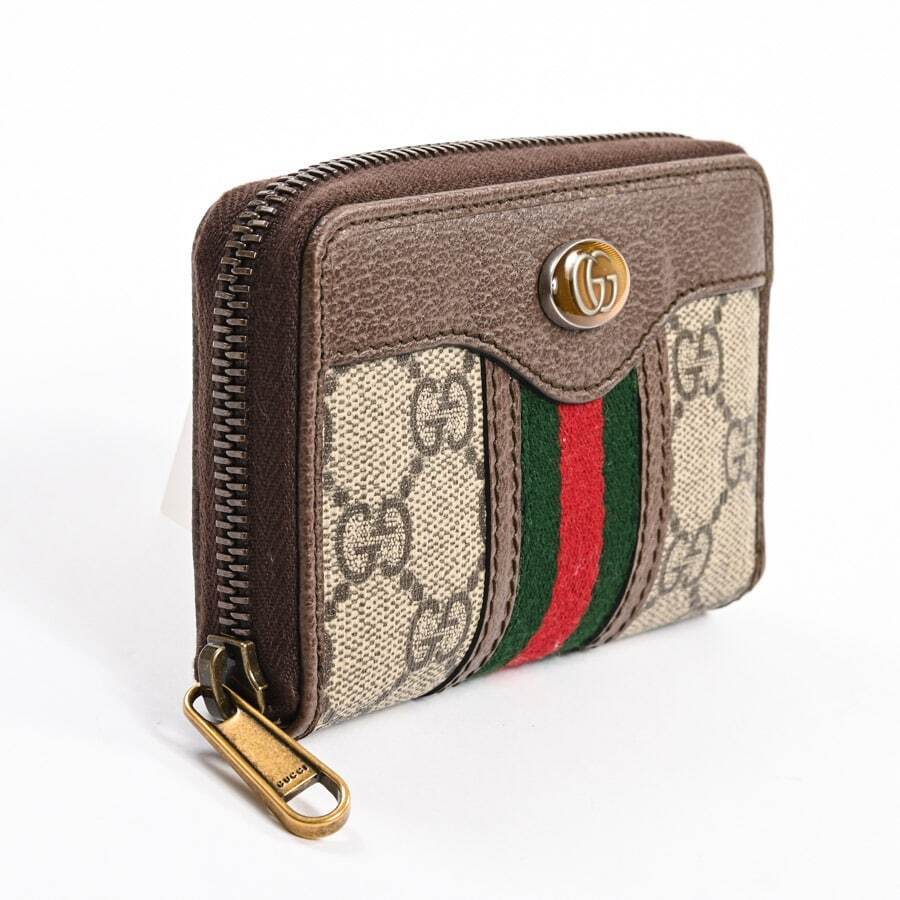 Gucci GG SUPREME OPHIDIA ZIP AROUND Small Wallet Case