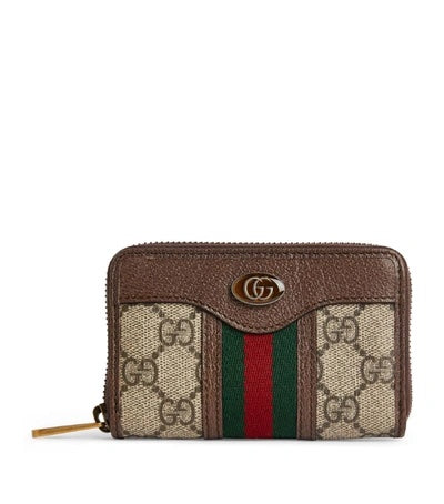 Gucci GG SUPREME OPHIDIA ZIP AROUND Small Wallet Case