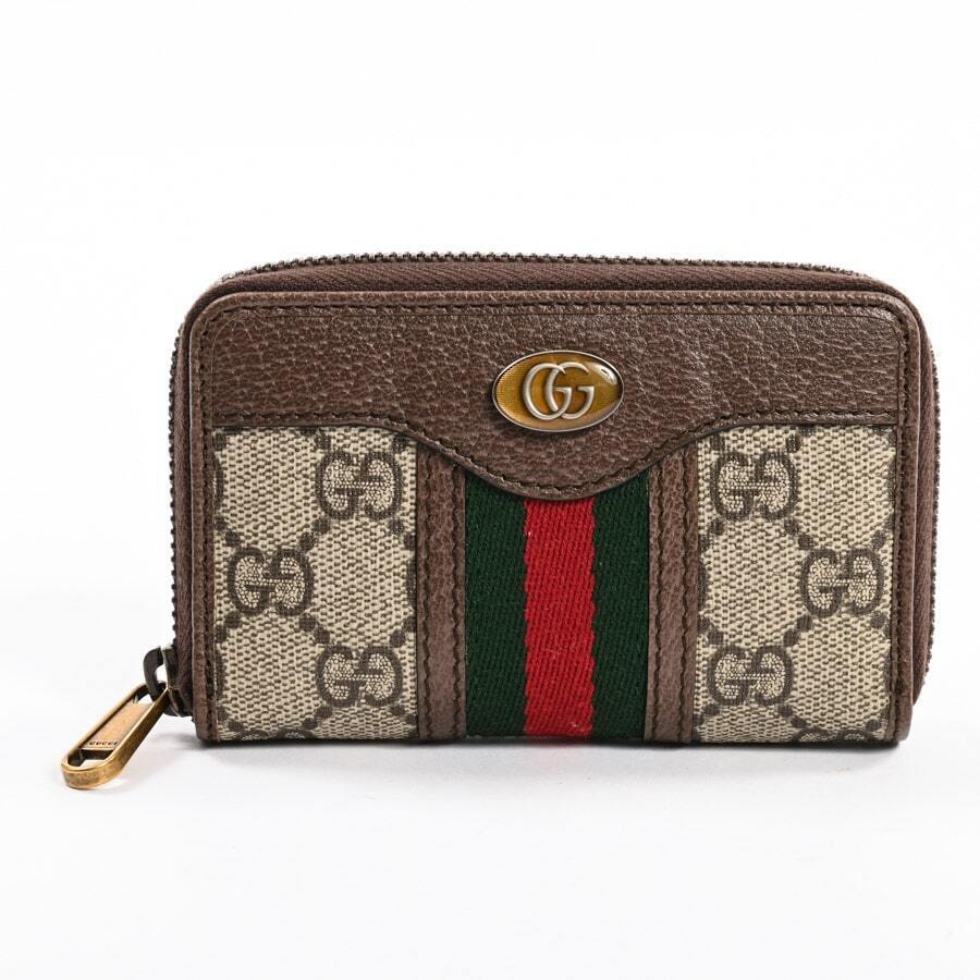 Gucci GG SUPREME OPHIDIA ZIP AROUND Small Wallet Case
