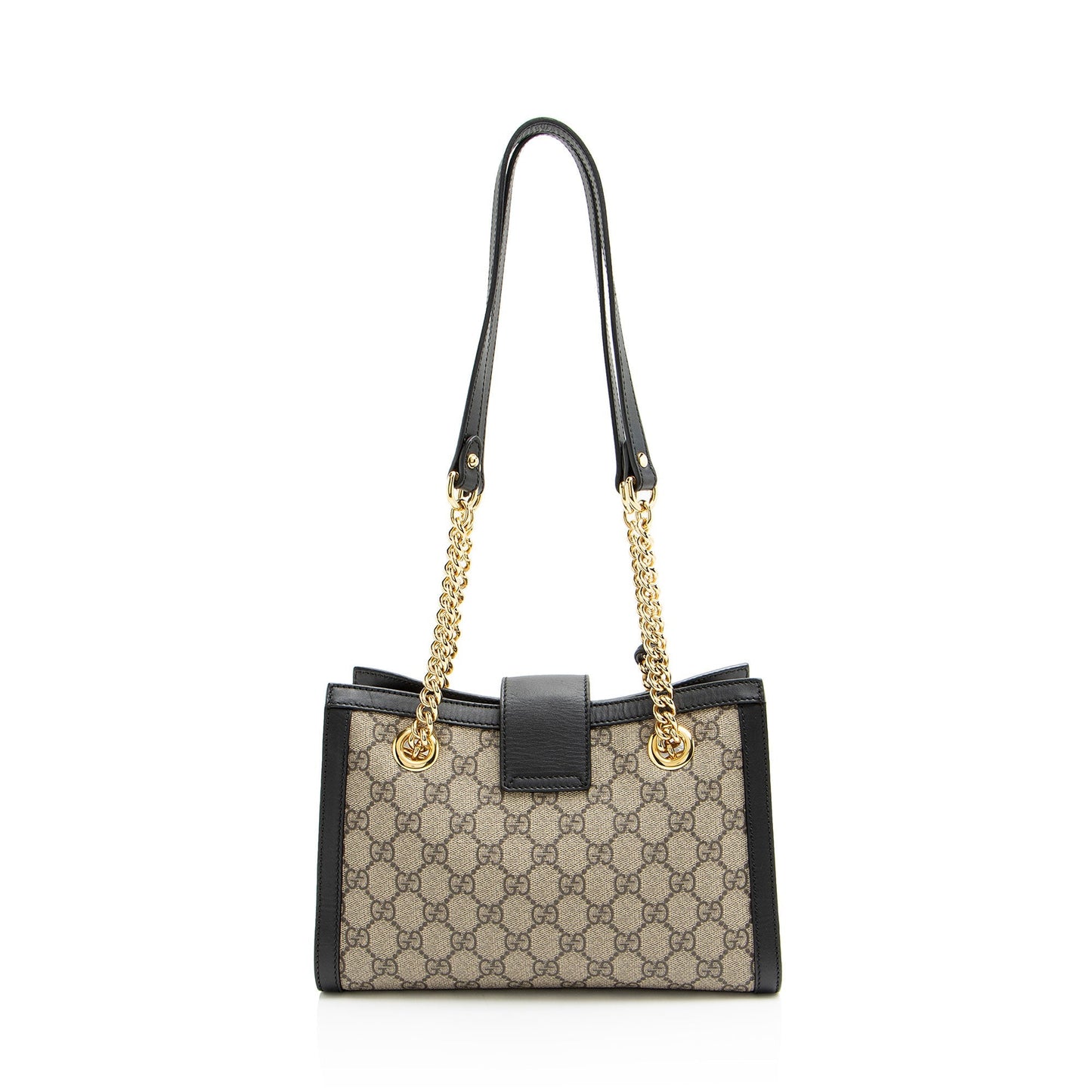 Gucci GG Supreme Padlock Chain Leather Canvas Black Brown Shoulder Bag
