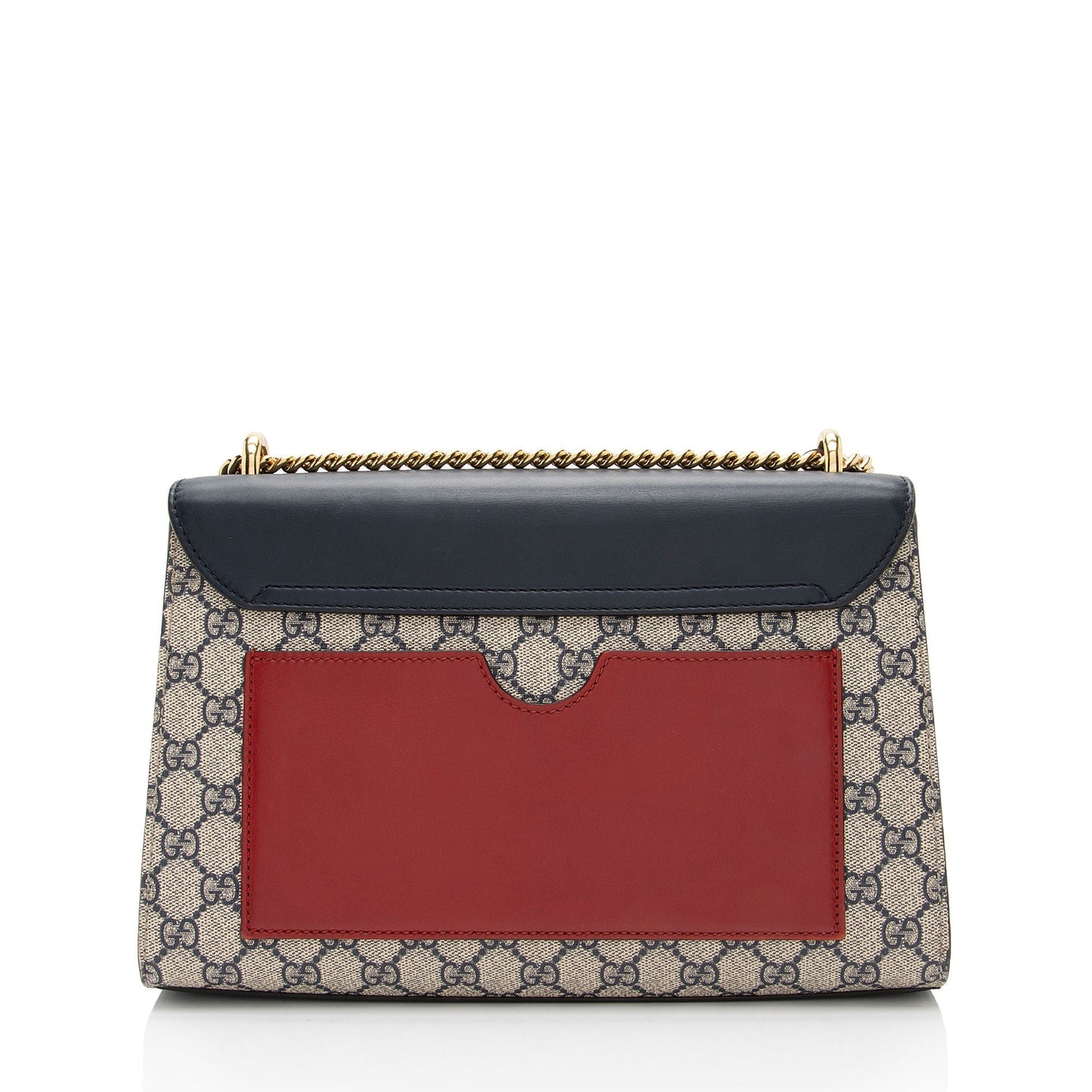 Gucci GG Supreme Padlock Leather Canvas White Blue Shoulder Bag