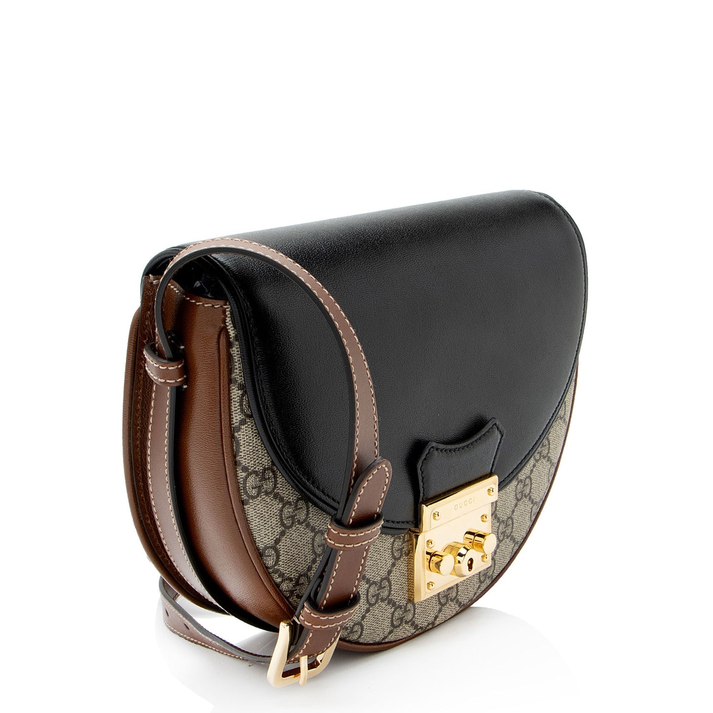 Gucci GG Supreme Padlock Saddle Small Crossbody Bag