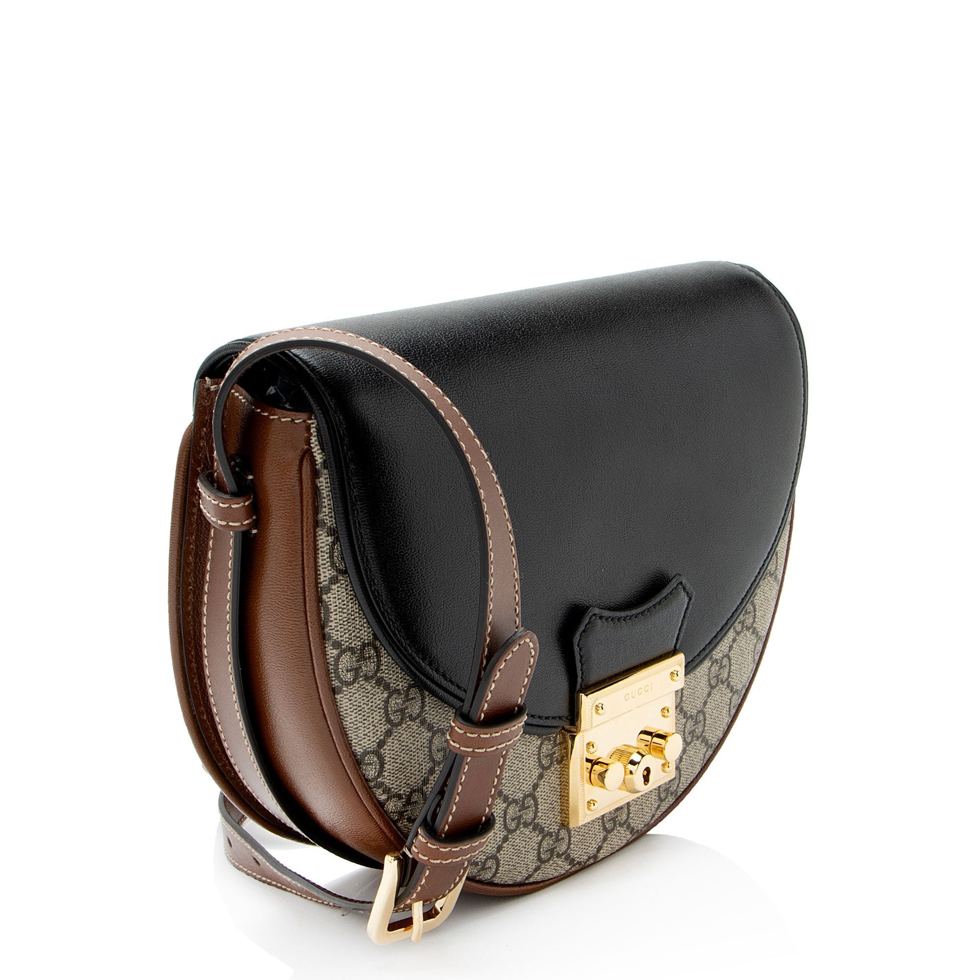 Gucci GG Supreme Padlock Saddle Small Crossbody Bag