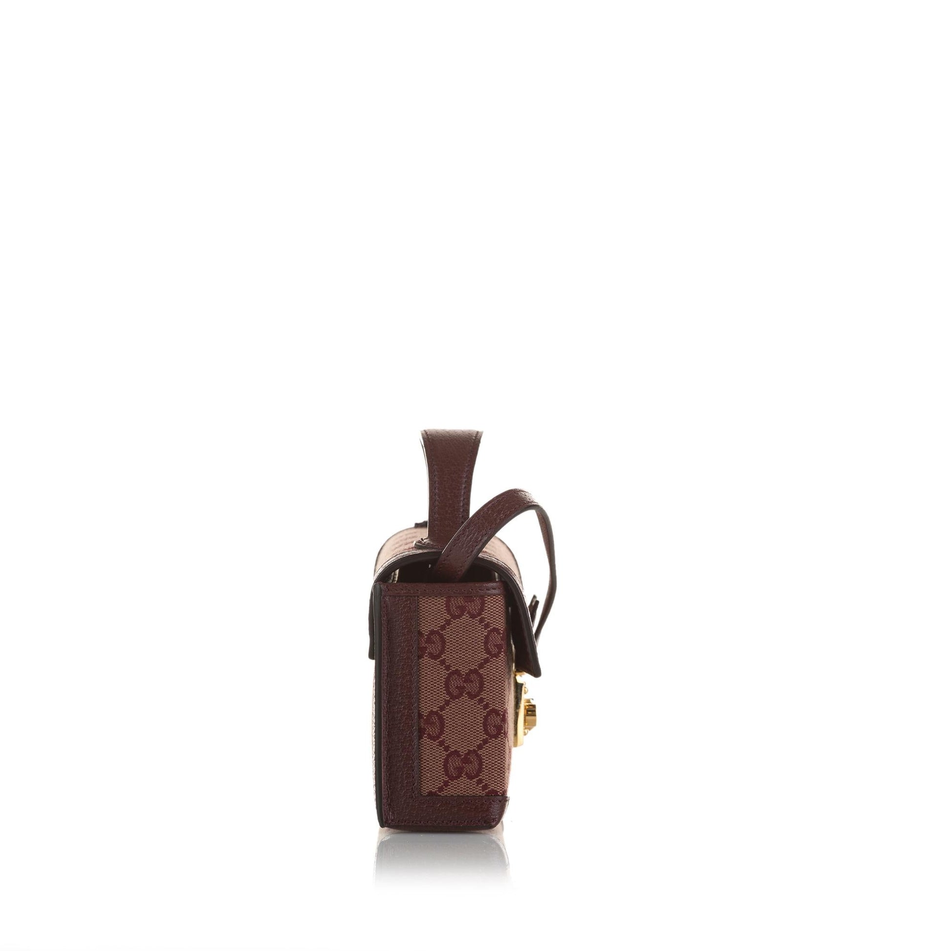 Gucci GG Supreme Padlock SHG-x5hOsB Canvas Calf Brown Satchel Bag