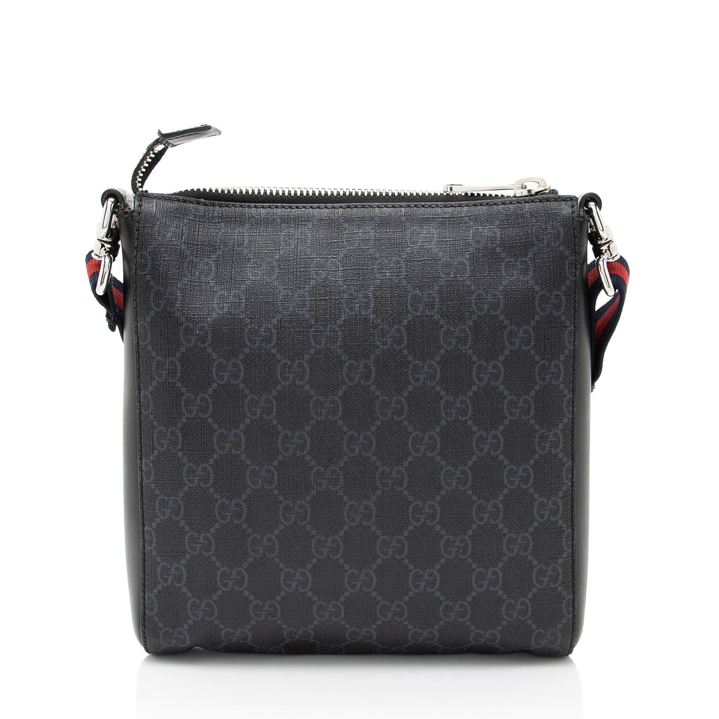 Gucci GG Supreme Patches Messenger Leather Canvas Nylon Black Shoulder Bag