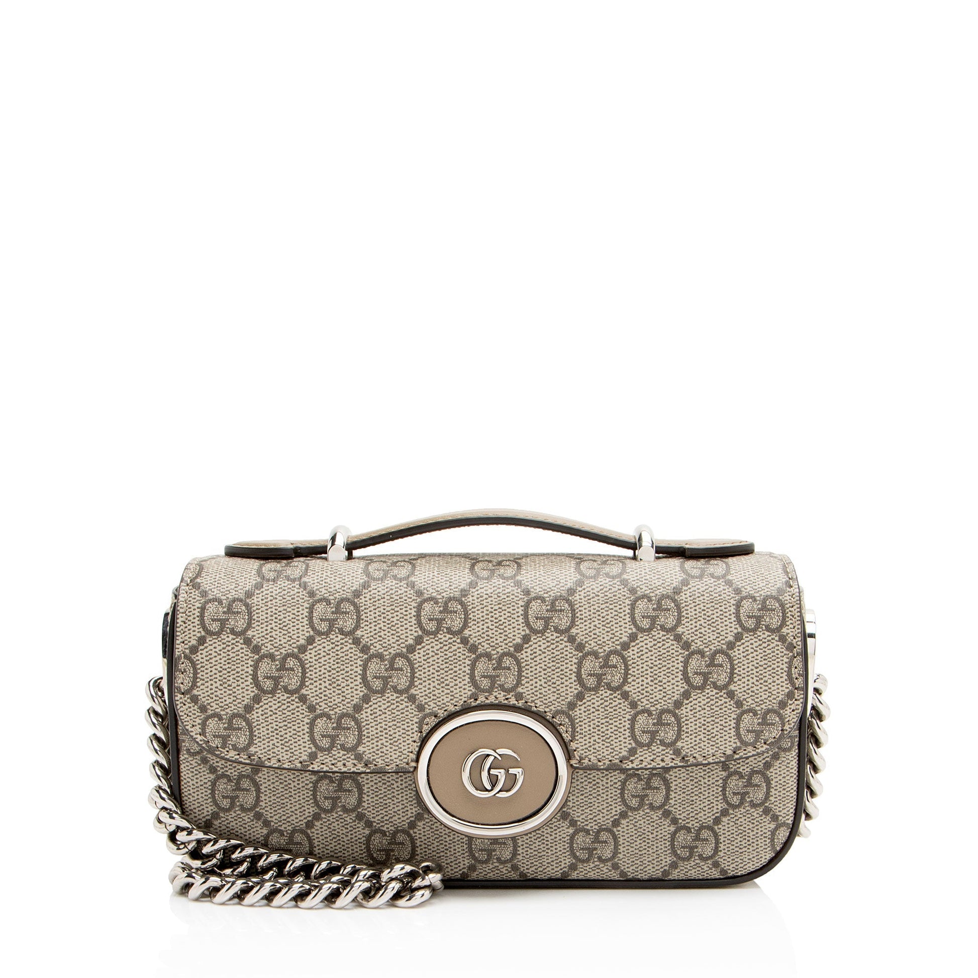 Gucci GG Supreme Petite GG Leather Canvas Beige Mini Shoulder Bag