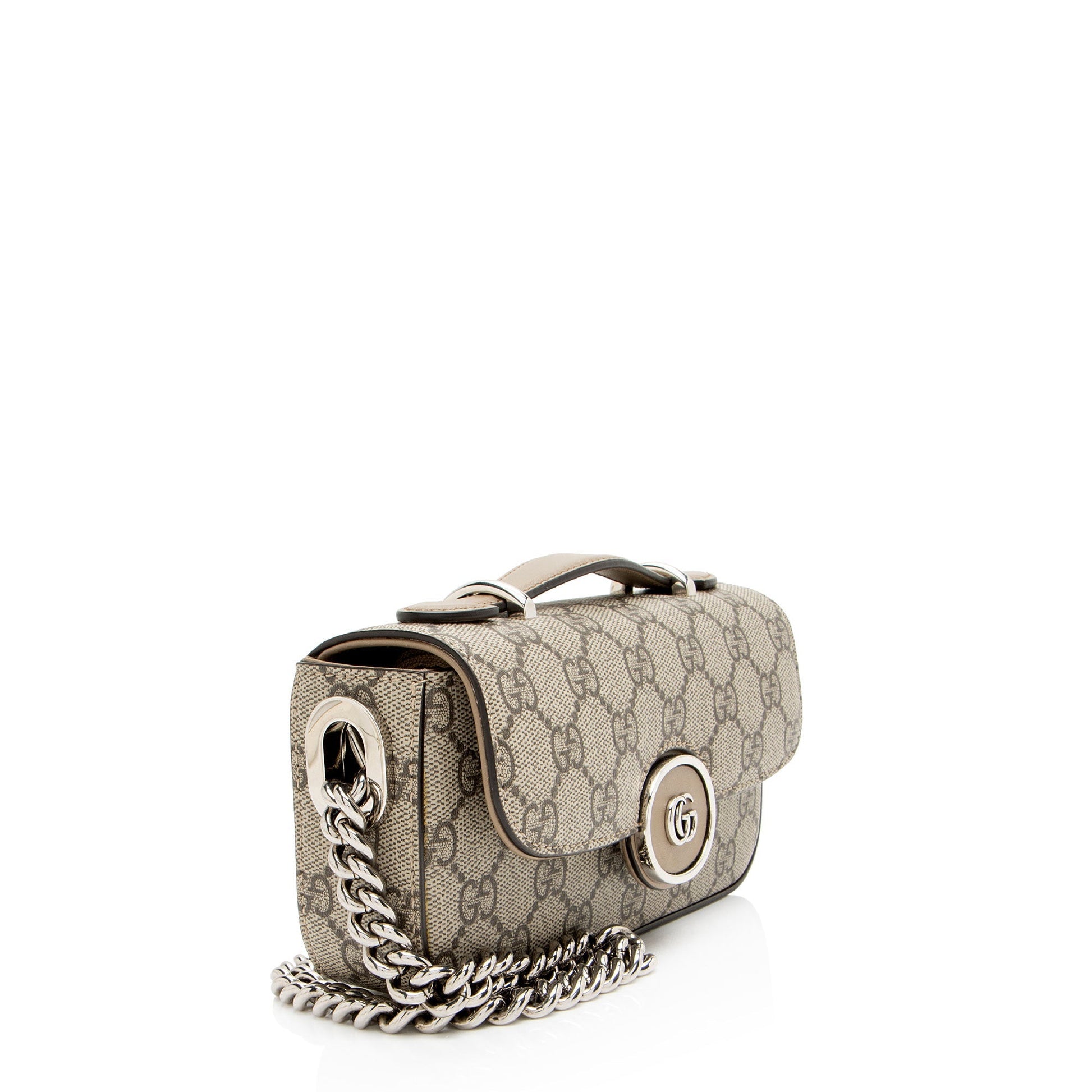 Gucci GG Supreme Petite GG Leather Canvas Beige Mini Shoulder Bag