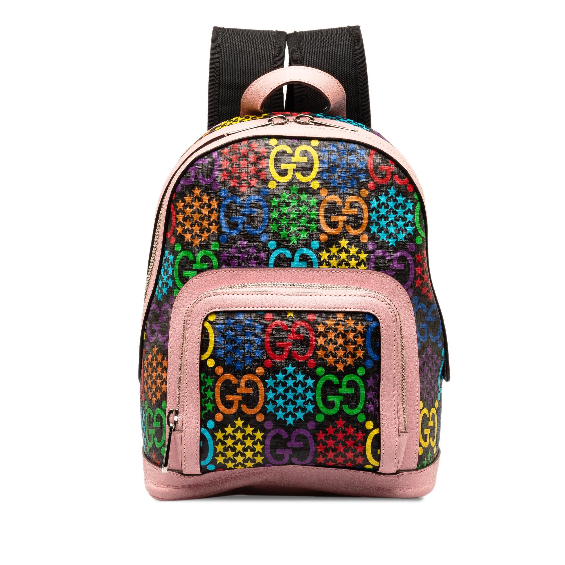 Gucci GG Supreme Psychedelic Backpack Canvas Calf Pink