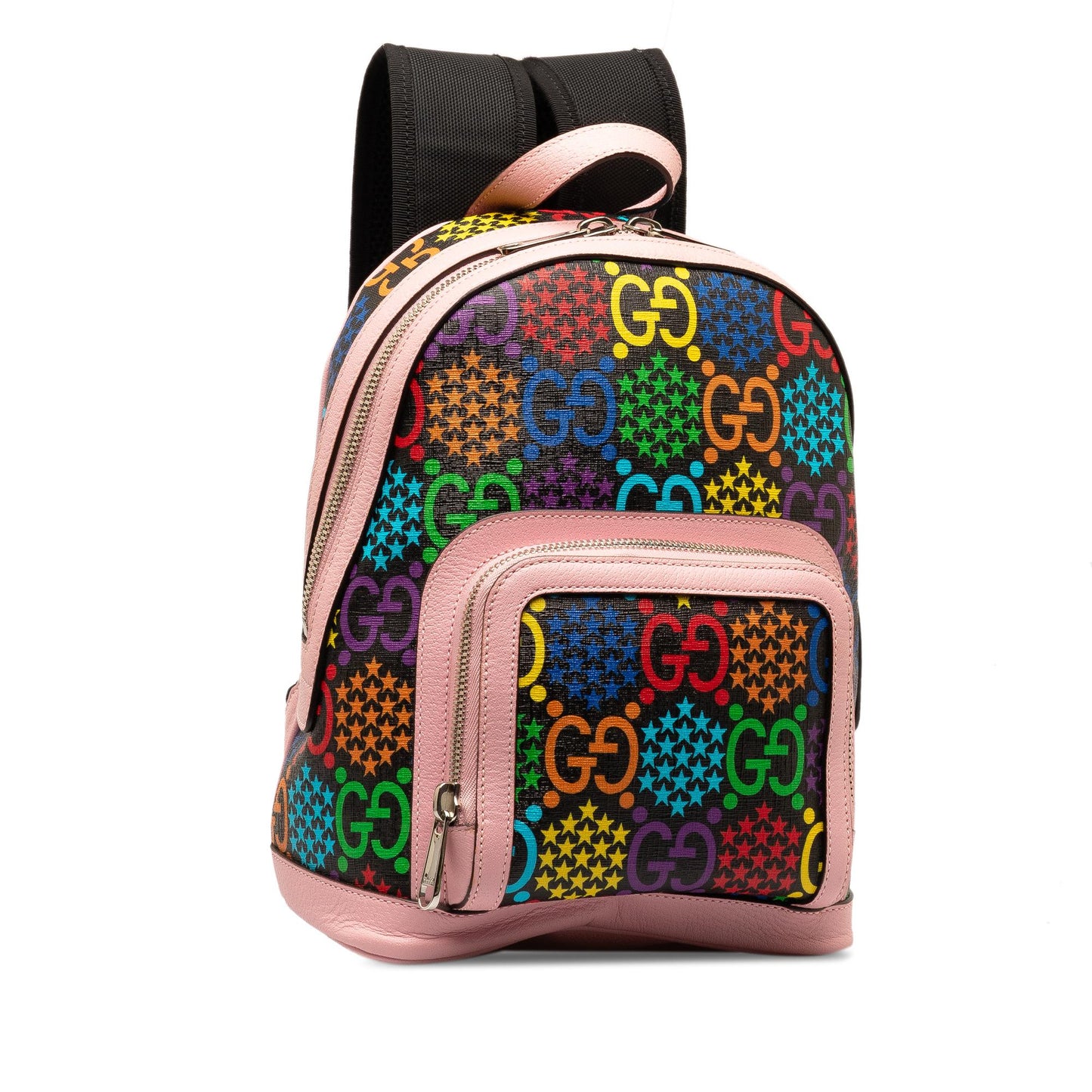 Gucci GG Supreme Psychedelic Backpack Canvas Calf Pink
