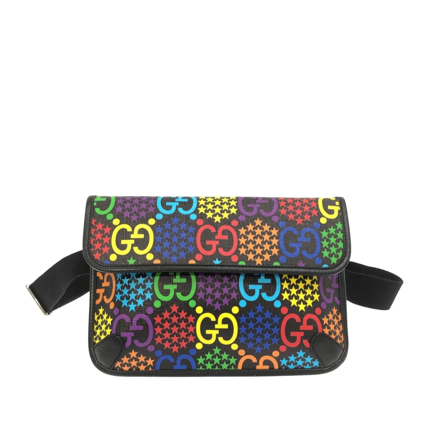 Gucci GG Supreme Psychedelic Belt SHG-ZemlIY Canvas Black Accessory