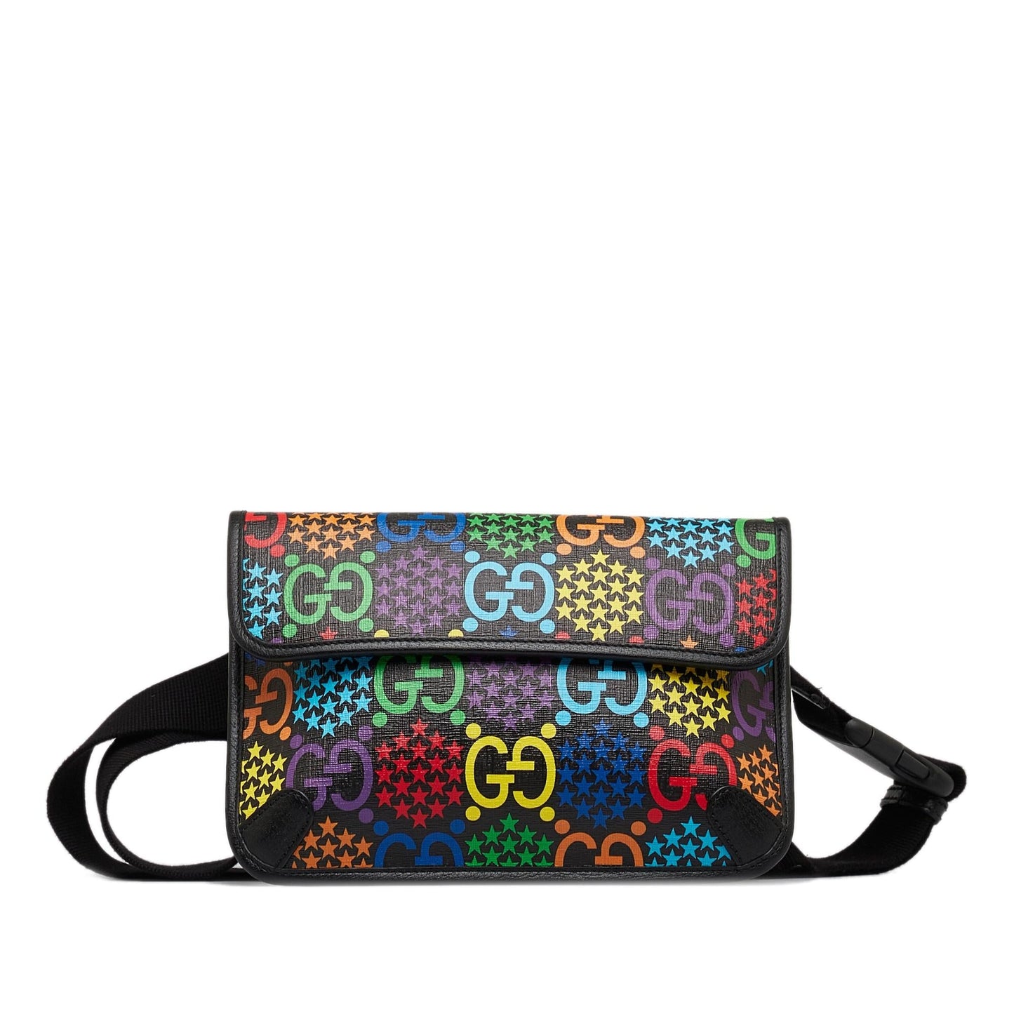 Gucci GG Supreme Psychedelic Belt Canvas Black Accessory