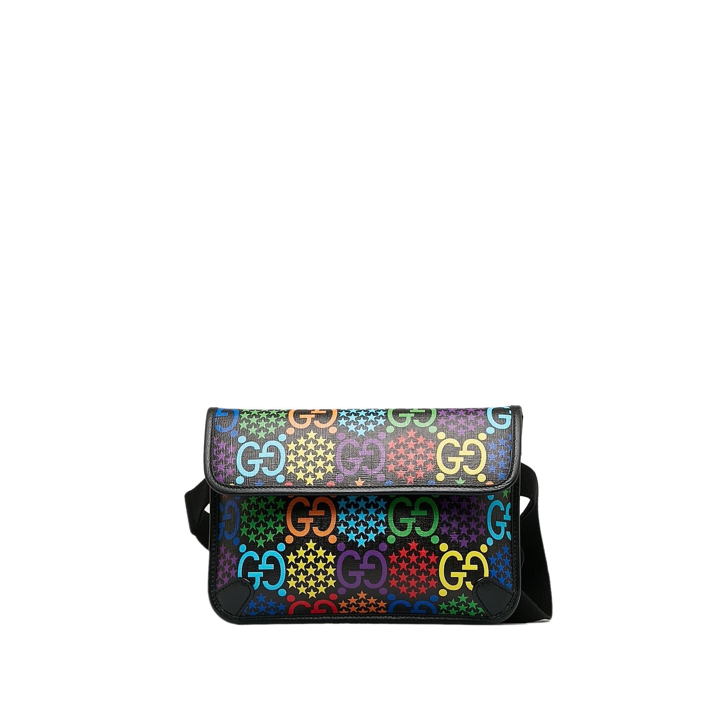 Gucci GG Supreme Psychedelic Belt SHG-lGM1A4 Canvas Calf Black Accessory