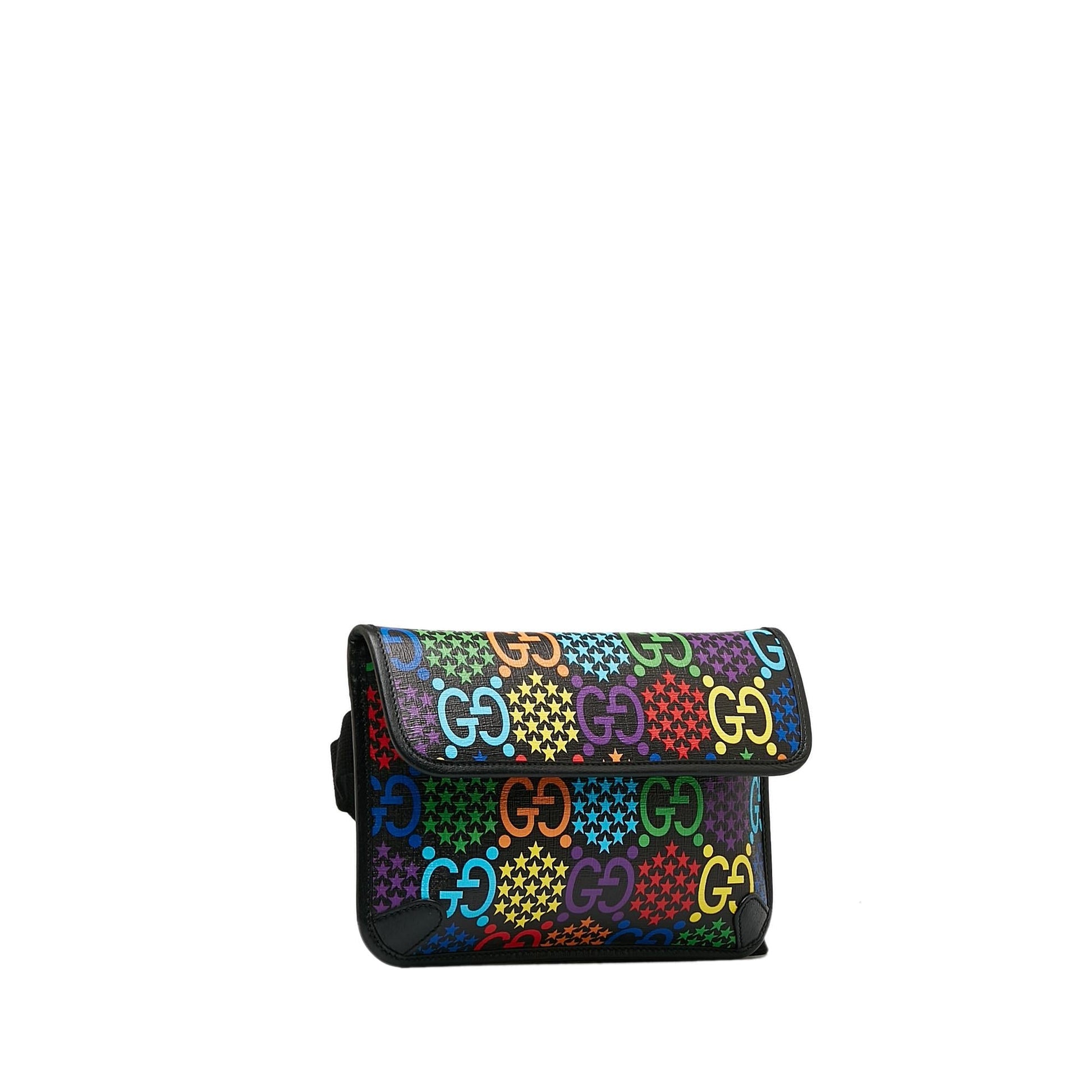 Gucci GG Supreme Psychedelic Belt SHG-lGM1A4 Canvas Calf Black Accessory