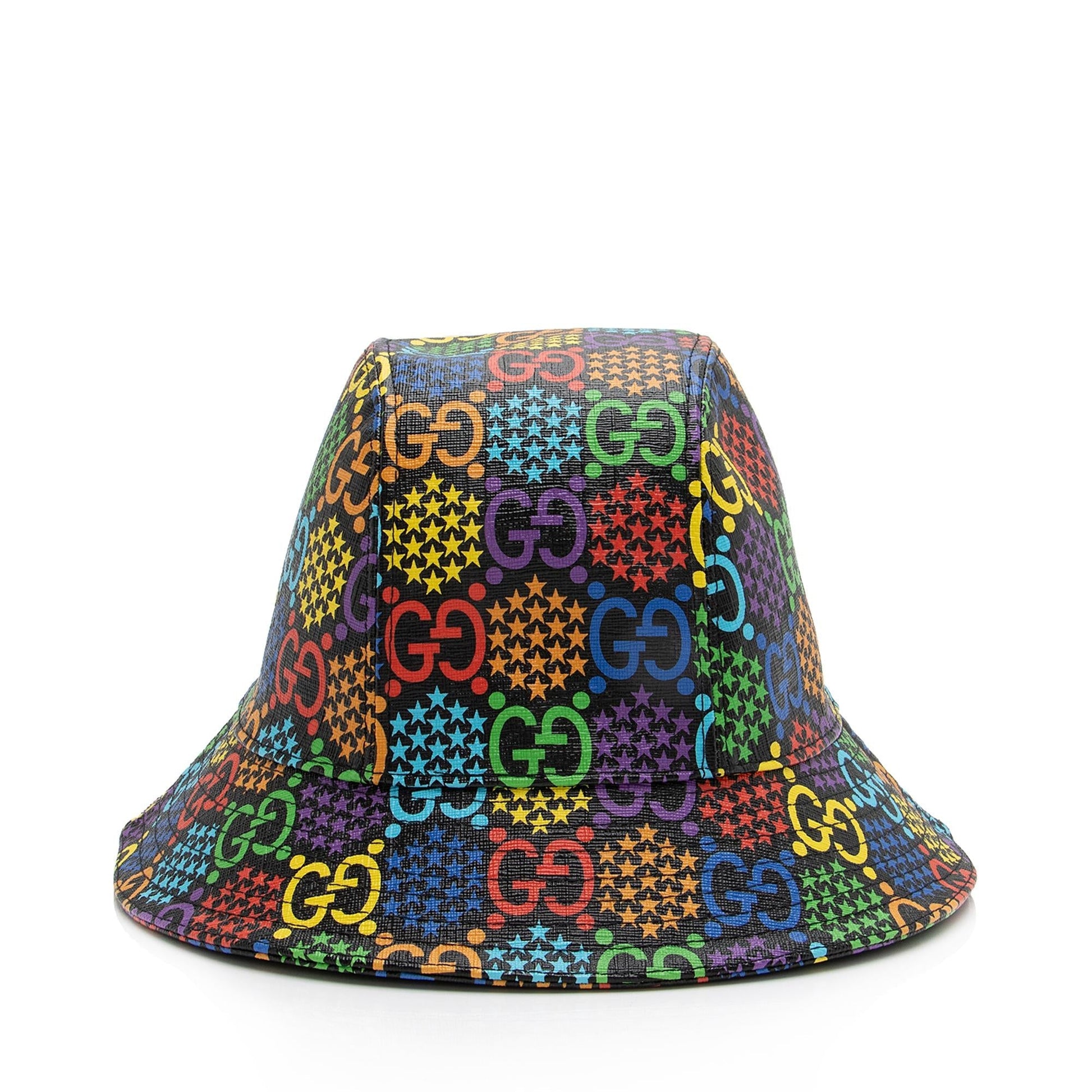 Gucci GG Supreme Psychedelic Fedora Hat Canvas Black Handbag