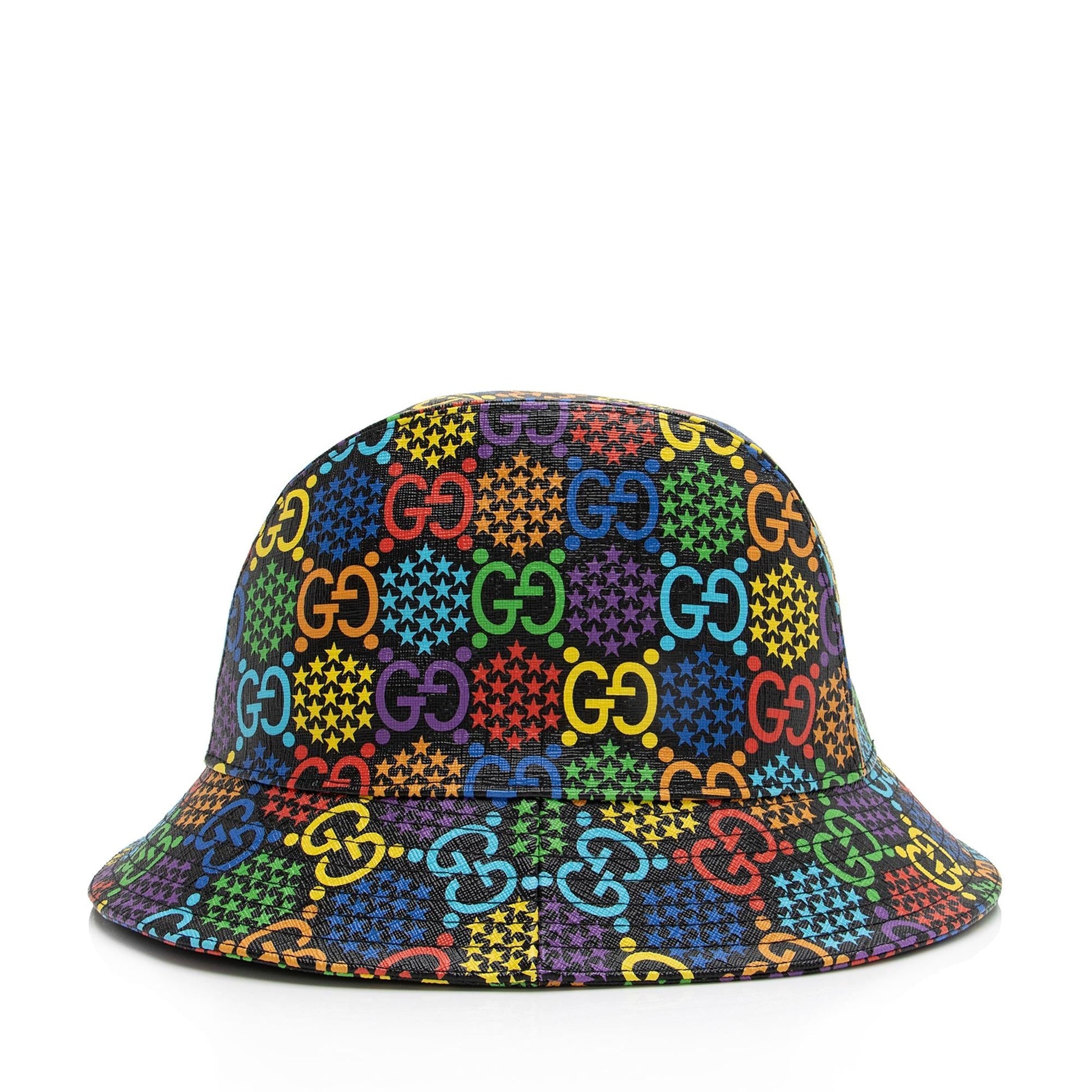 Gucci GG Supreme Psychedelic Fedora Hat Canvas Black Handbag