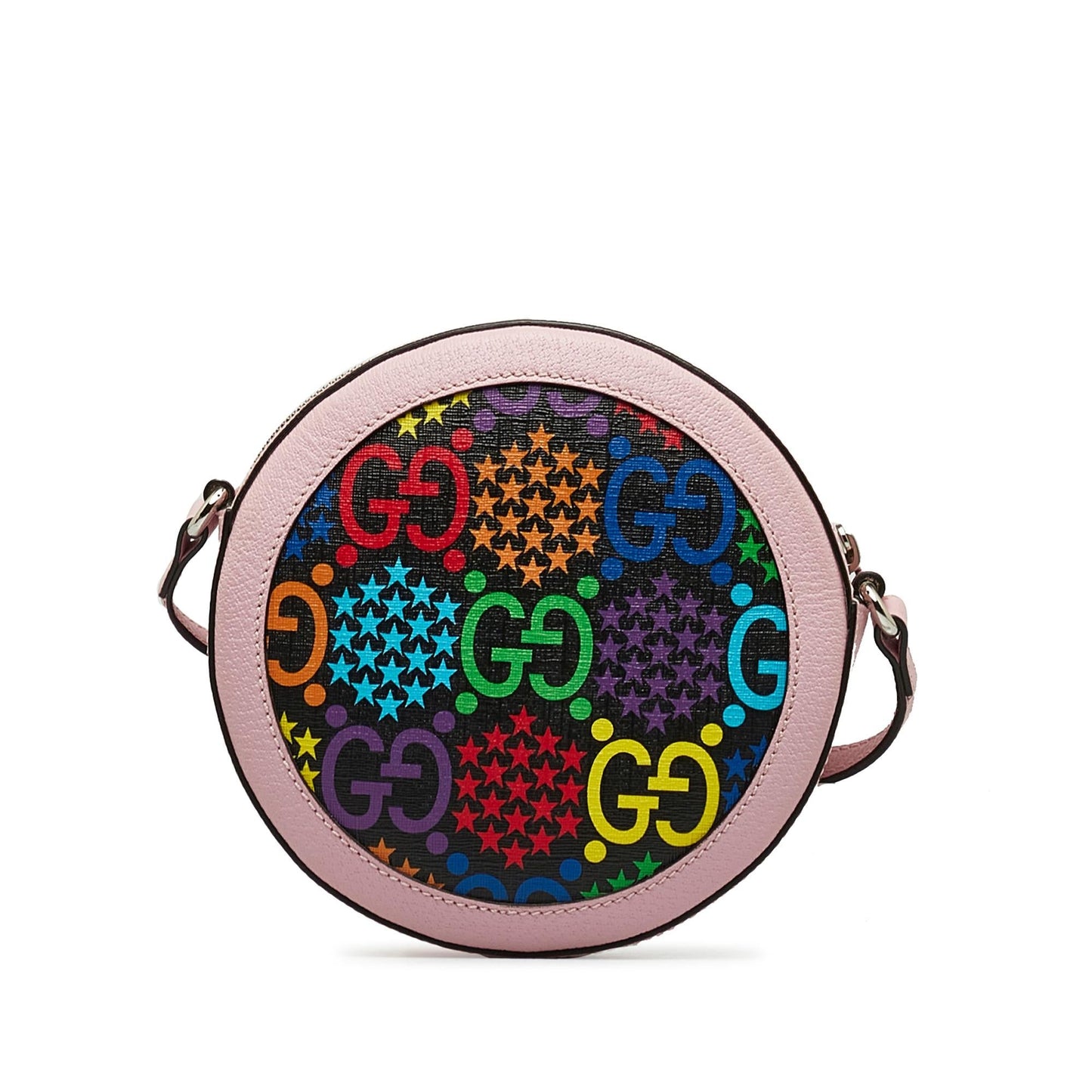 Gucci GG Supreme Psychedelic Round Canvas Pink Crossbody Bag