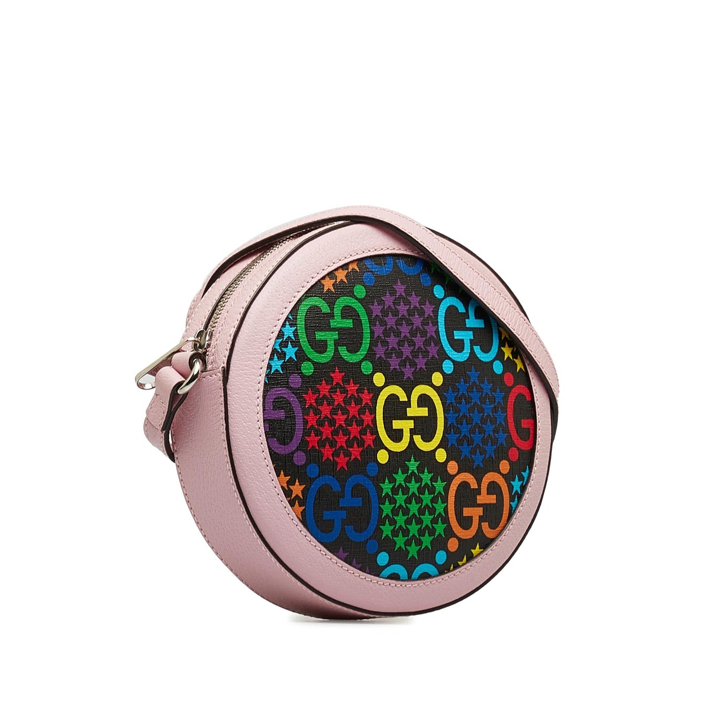Gucci GG Supreme Psychedelic Round Canvas Pink Crossbody Bag