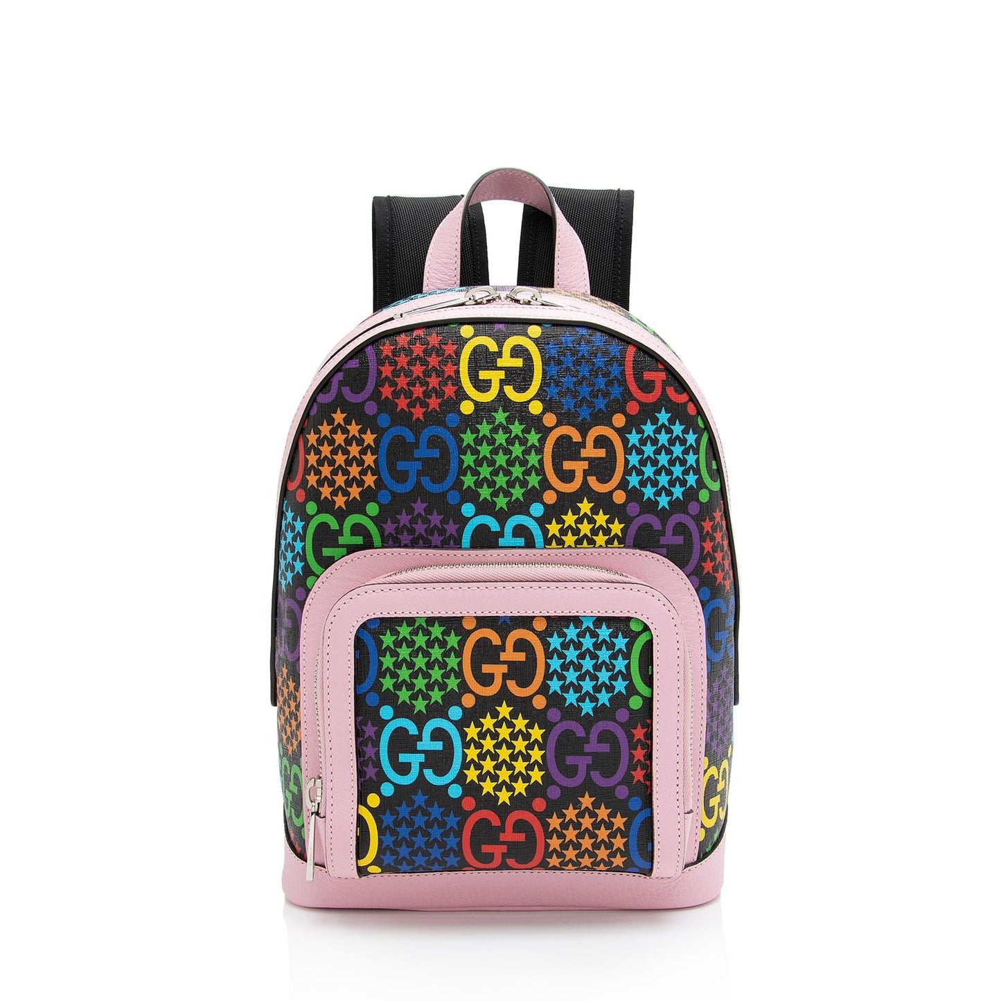 Gucci GG Supreme Psychedelic Backpack SHF-h2n9cw Leather Canvas Nylon Black Shoulder Bag