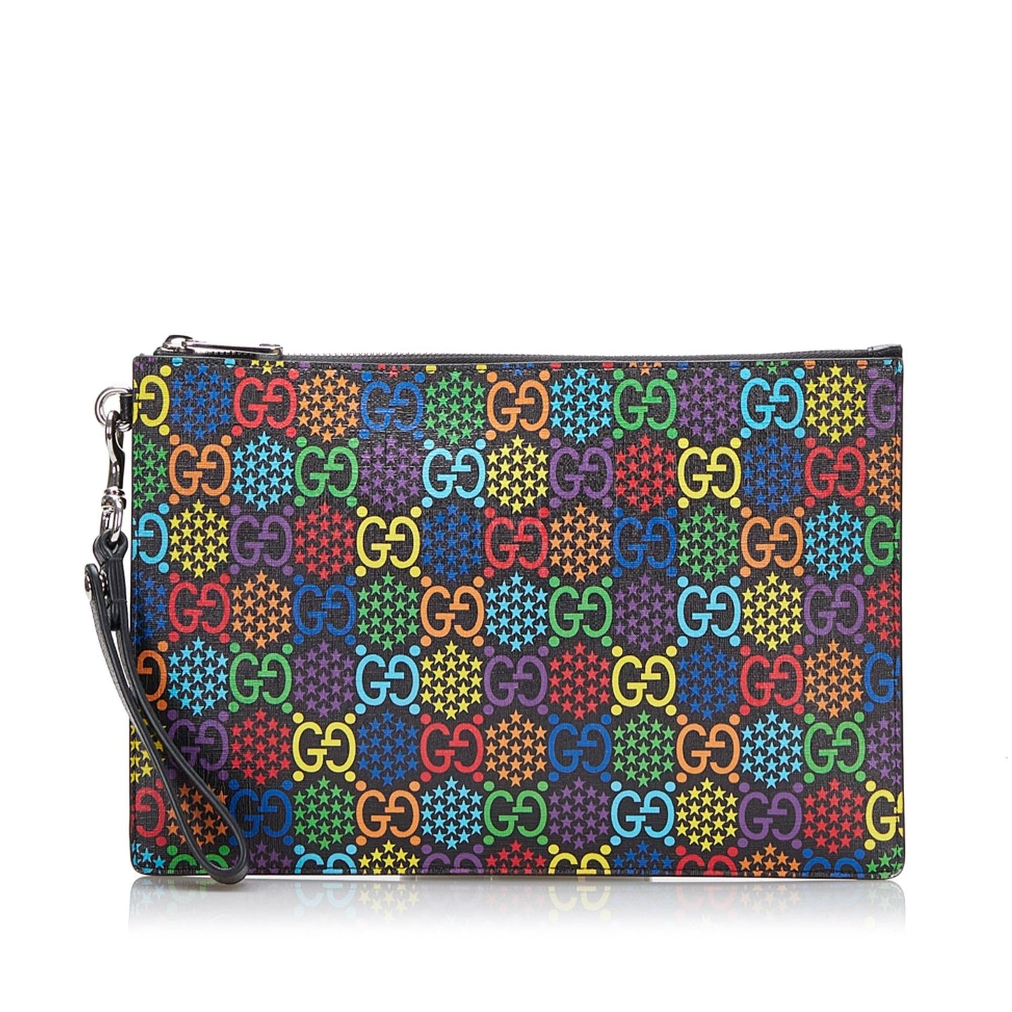 Gucci GG Supreme Psychedelic Zip SHG Canvas Clutch Bag