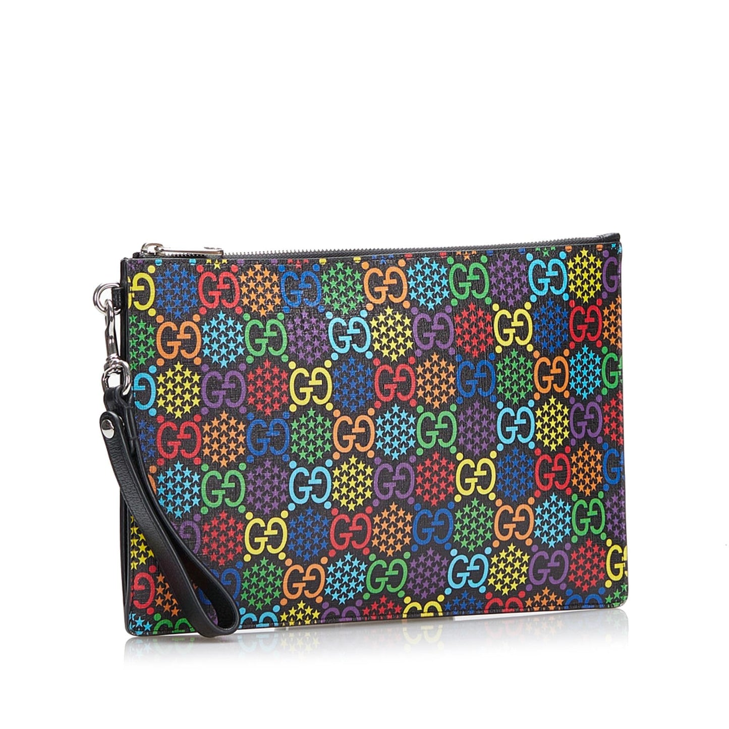 Gucci GG Supreme Psychedelic Zip SHG Canvas Clutch Bag
