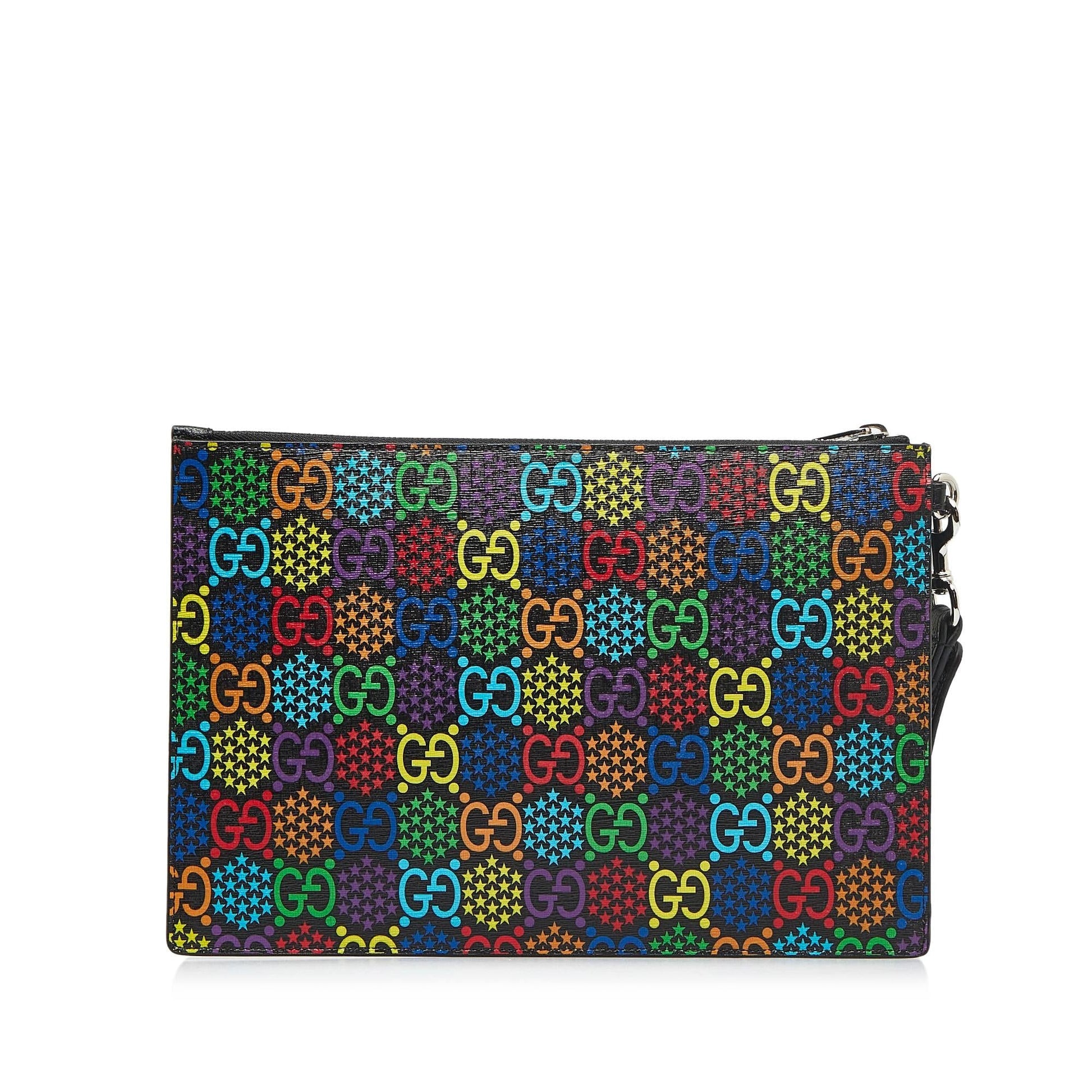 Gucci GG Supreme Psychedelic Zip SHG-9nqASI Canvas Clutch Bag