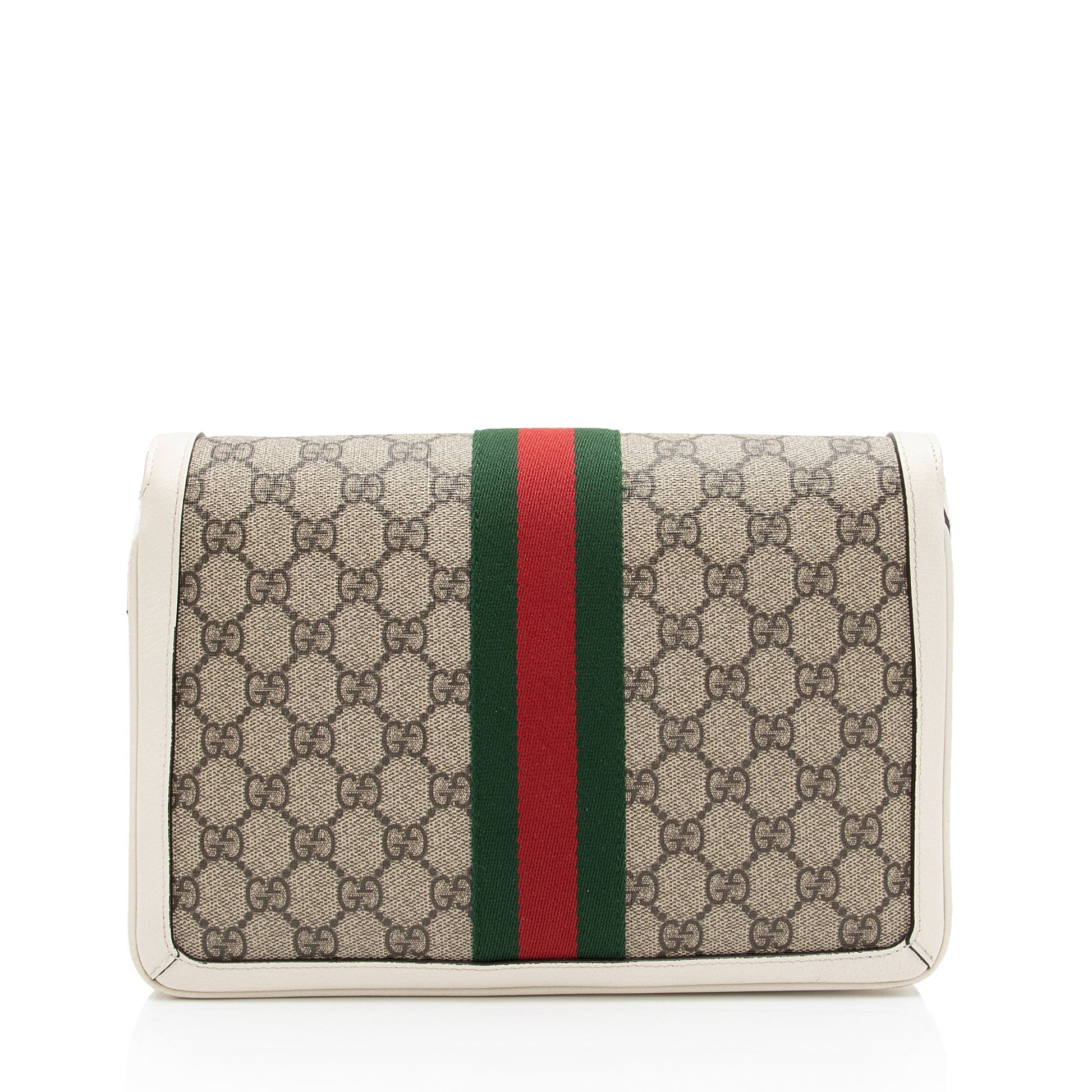 Gucci GG Supreme Queen Margaret SHF-ru59Pg Leather Canvas Nylon White Crossbody Bag