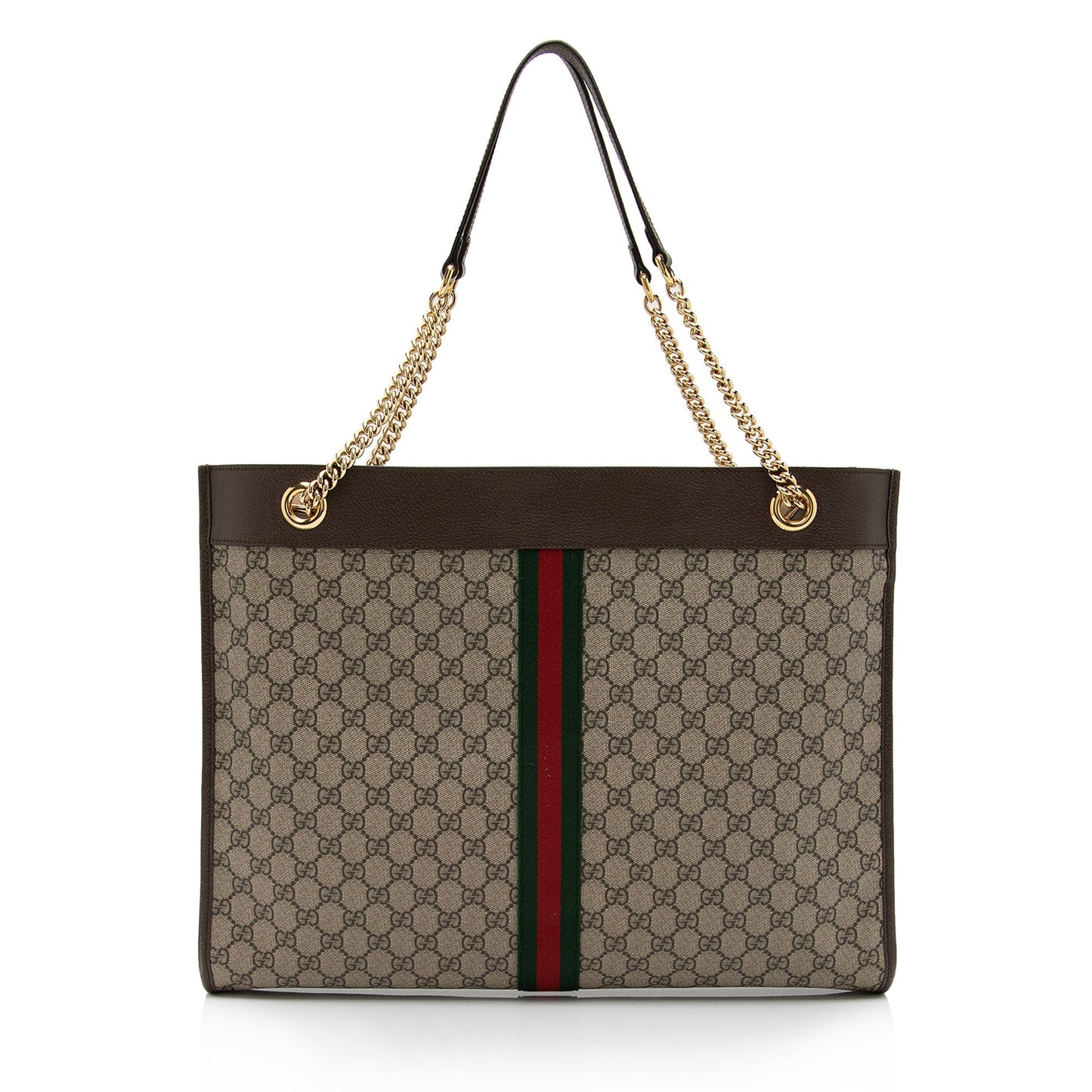 Gucci GG Supreme Rajah SHF-CkmY9Y Leather Canvas Nylon Brown Tote Bag