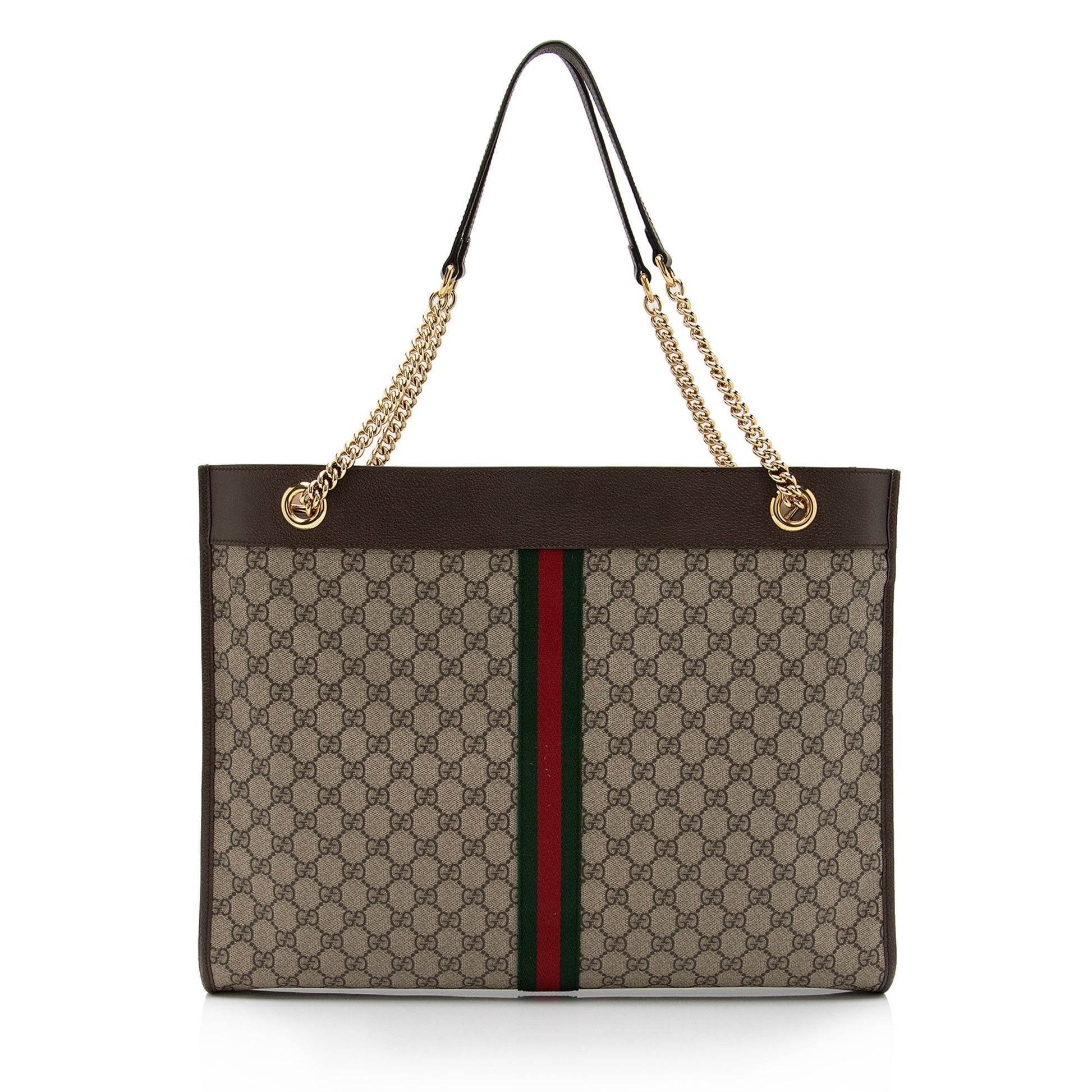 Gucci GG Supreme Rajah SHF-CkmY9Y Leather Canvas Nylon Brown Tote Bag