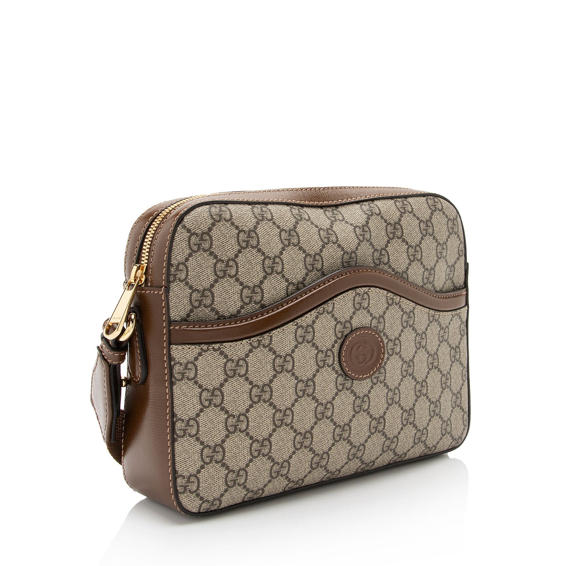 Gucci GG Supreme Retro Messenger SHF-Zrpy5D Leather Canvas Nylon Brown Shoulder Bag