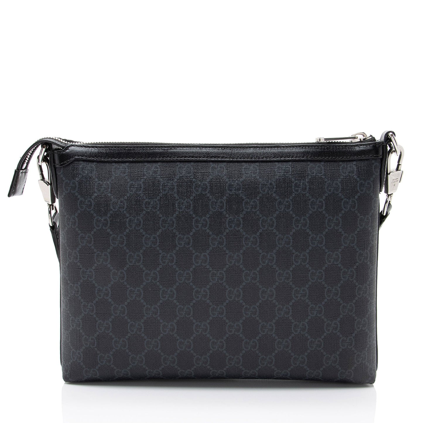 Gucci GG Supreme Retro Messenger Leather Canvas Nylon Black Shoulder Bag