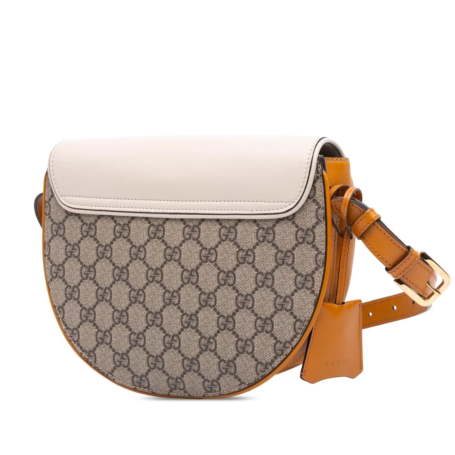 Gucci GG Supreme Saddle Padlock Crossbody Bag