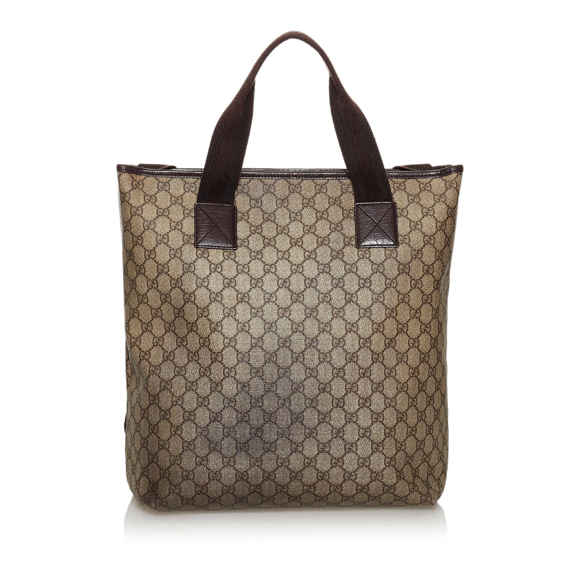 Gucci GG Supreme SHG Canvas Calf Brown Satchel Bag Satchel Shg