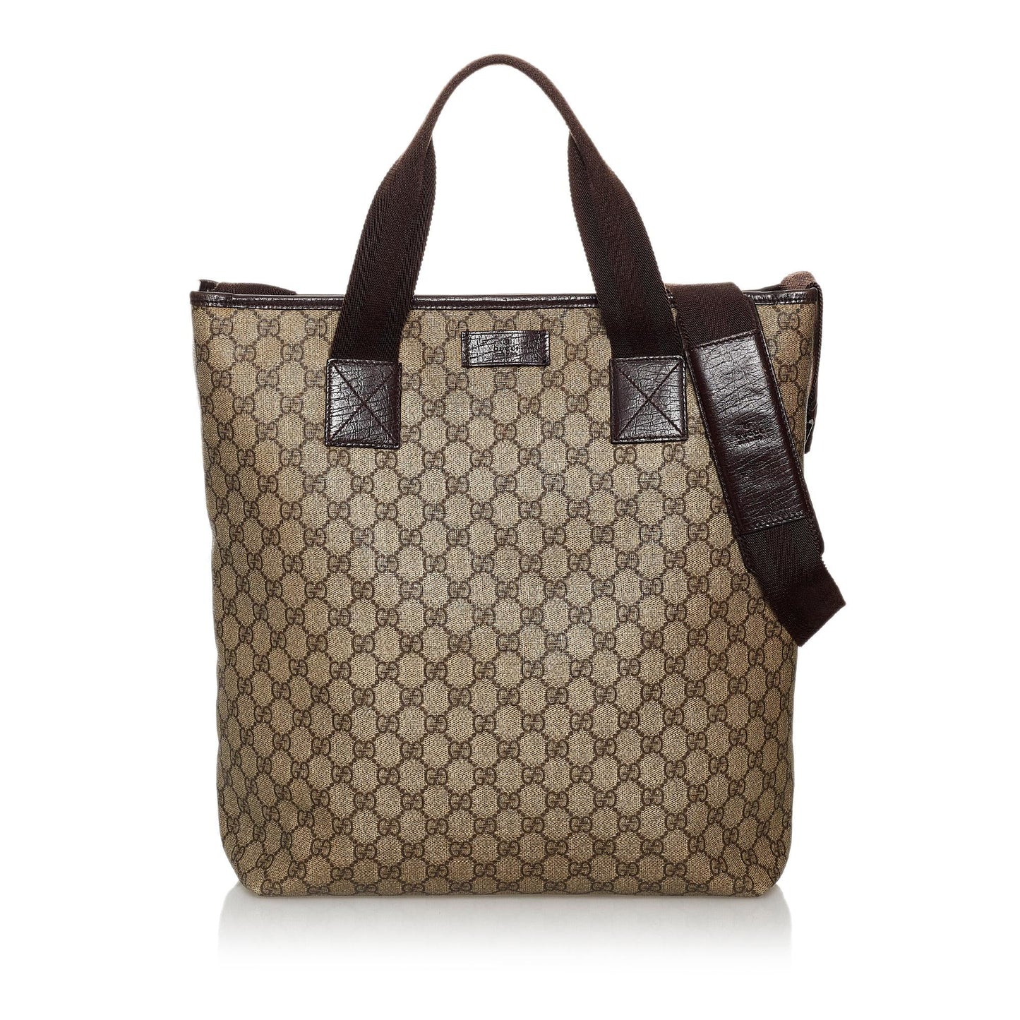 Gucci GG Supreme SHG Canvas Calf Brown Satchel Bag Satchel Shg