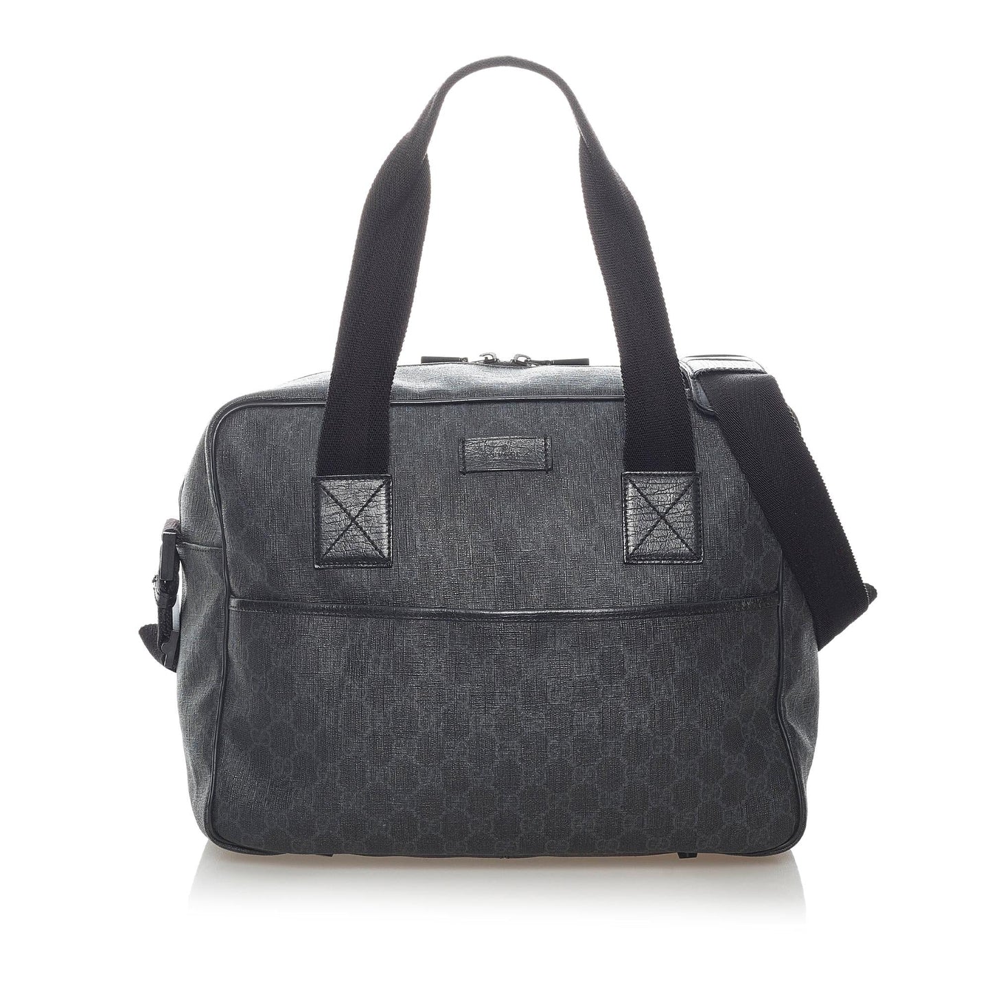 Gucci GG Supreme SHG Canvas Calf Black Satchel Bag