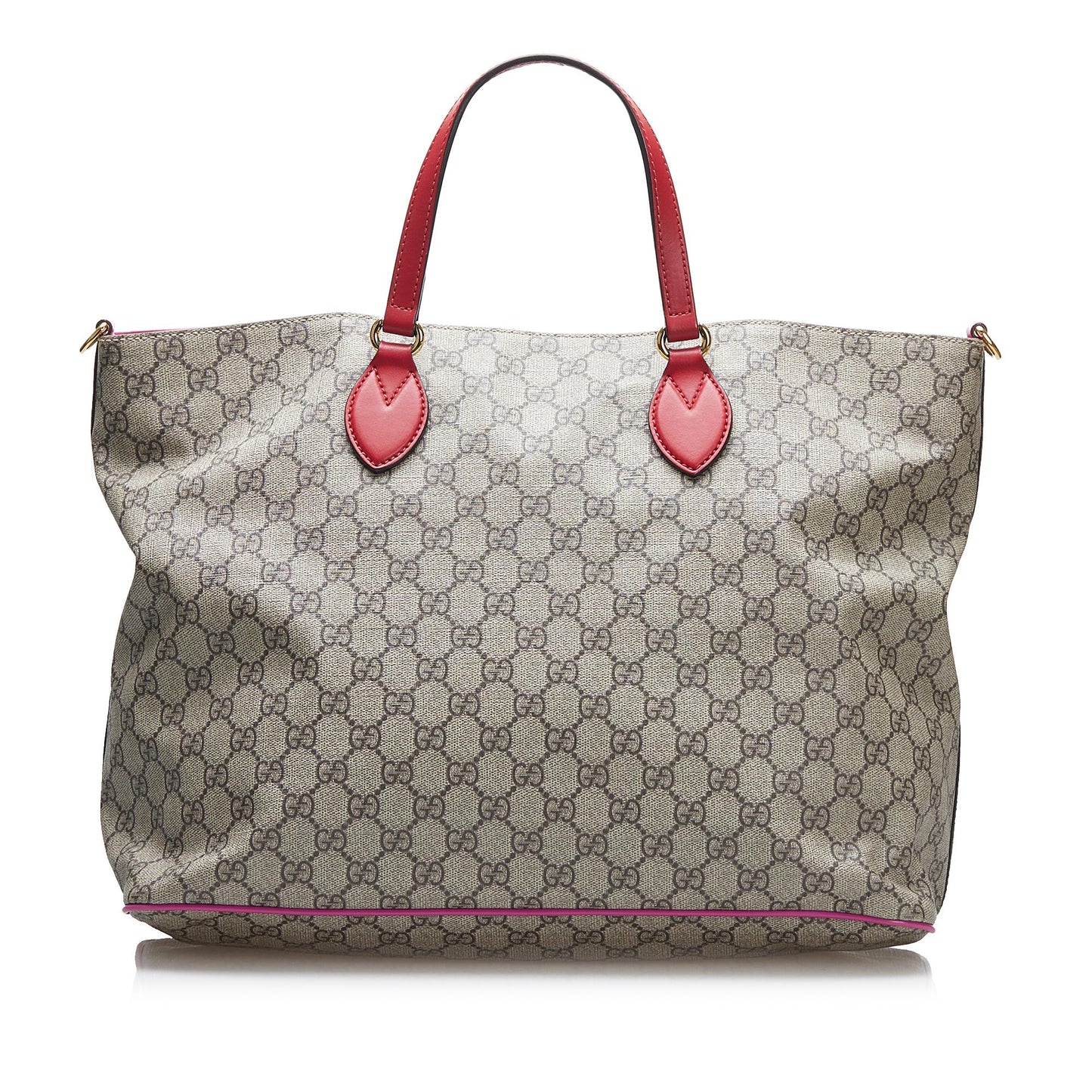 Gucci GG Supreme SHG-bEKK5a Canvas Calf Brown Red Satchel Bag