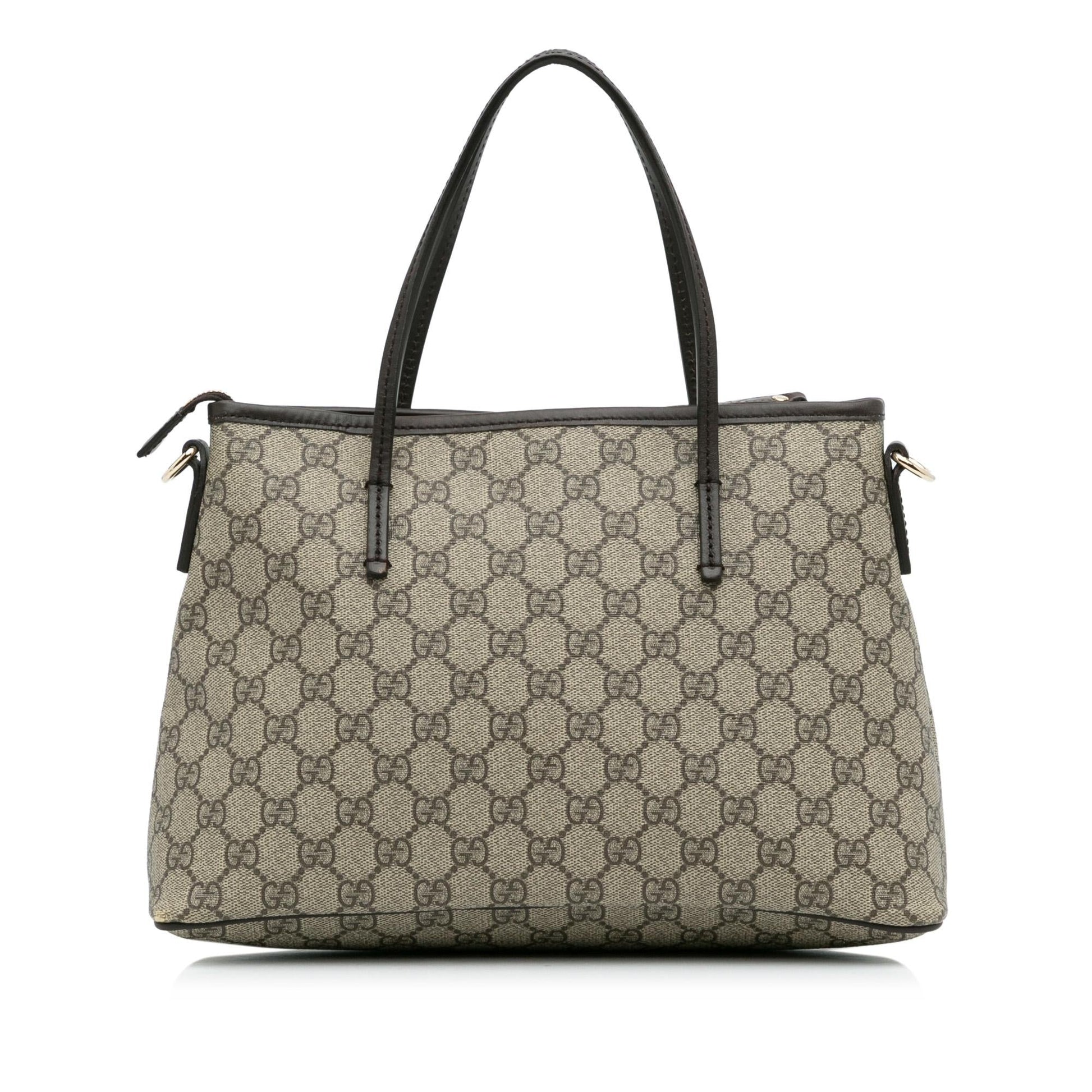 Gucci GG Supreme SHG-OTxzEs Canvas Calf Brown Satchel Bag