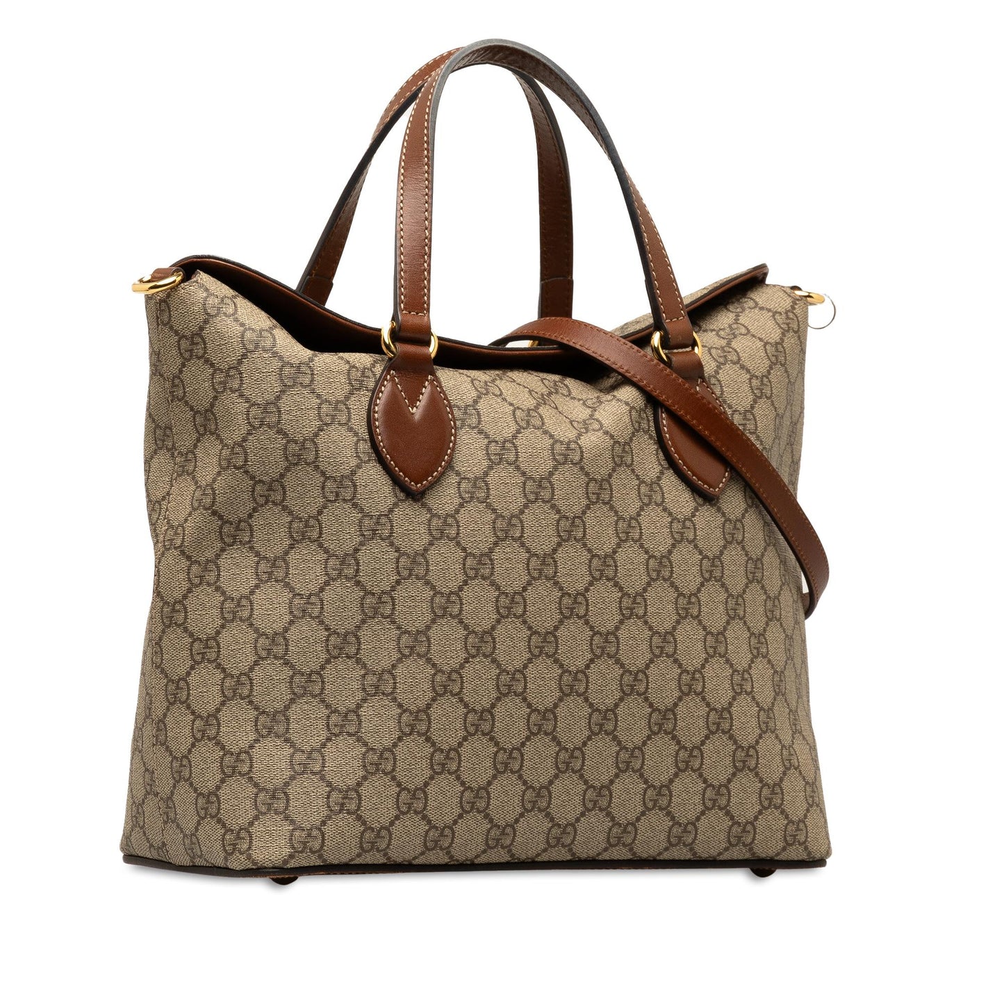 Gucci GG Supreme SHG-eEwu2F Canvas Calf Brown Satchel Bag