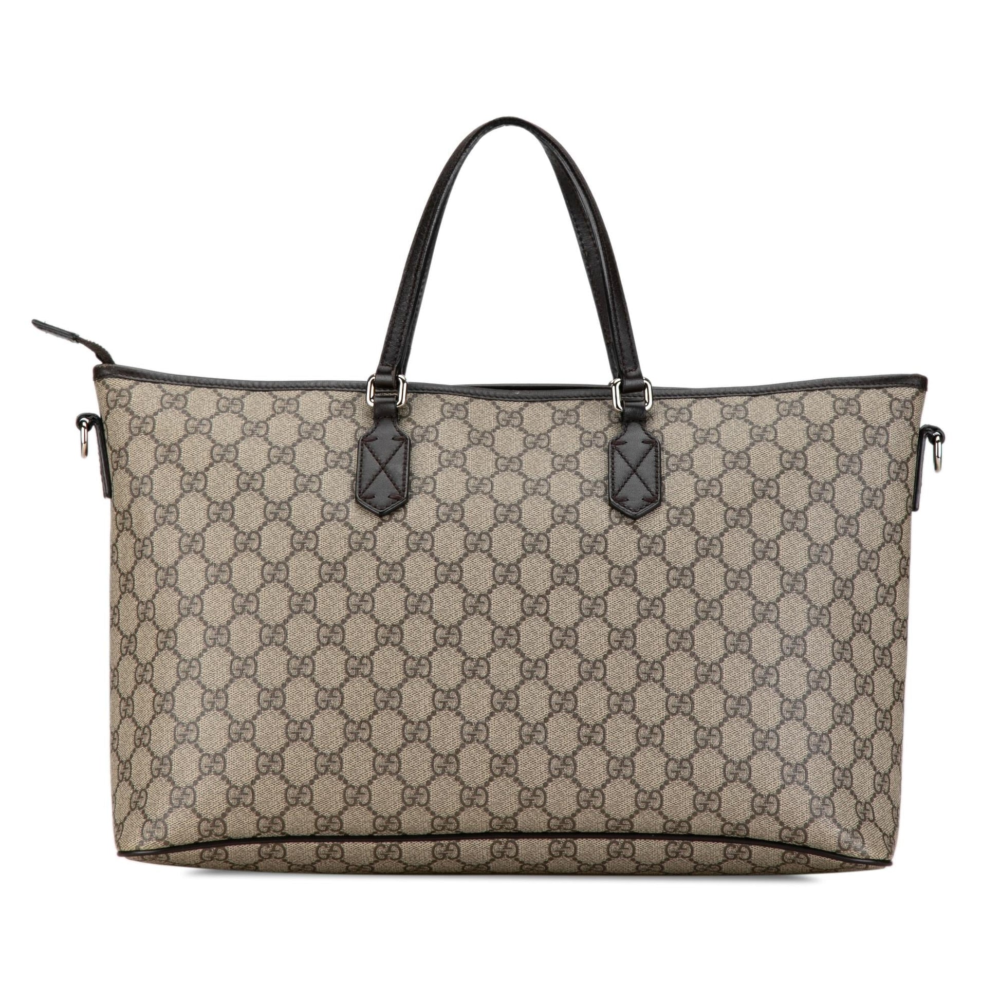 Gucci GG Supreme SHG-gvVT1S Canvas Calf Brown Satchel Bag