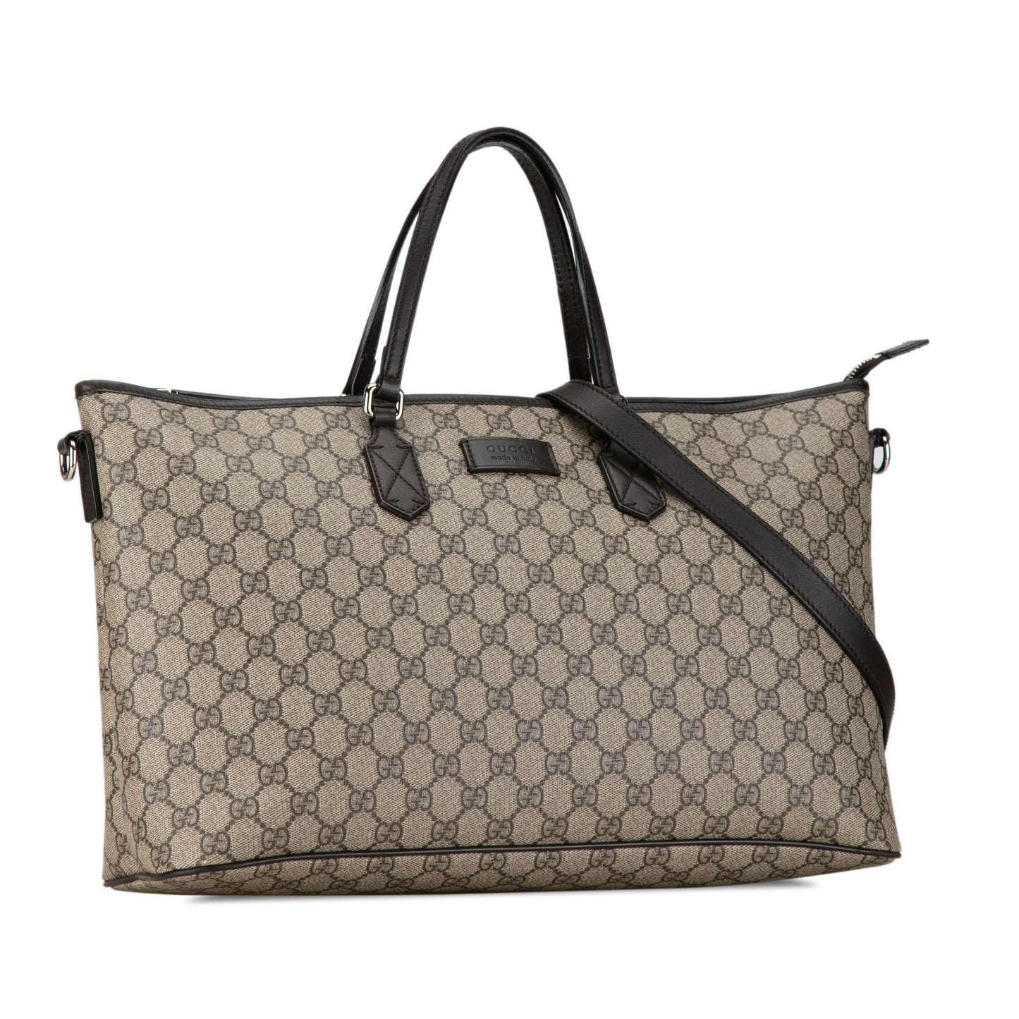 Gucci GG Supreme SHG-gvVT1S Canvas Calf Brown Satchel Bag