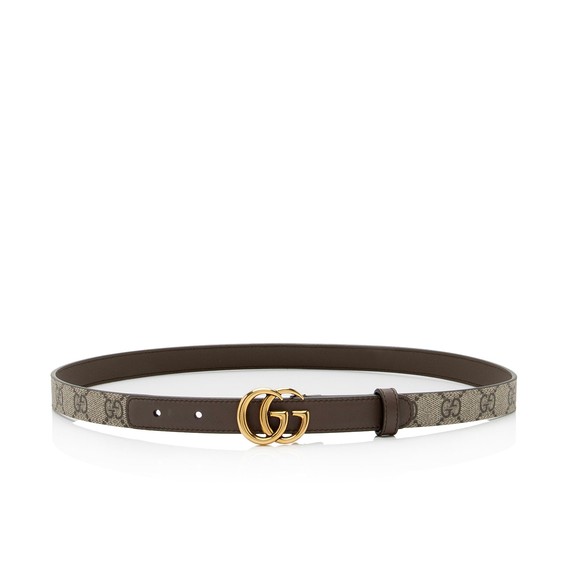Gucci GG Supreme GG Marmont Slim Leather Canvas Brown Beige Accessory Shf Tjphys