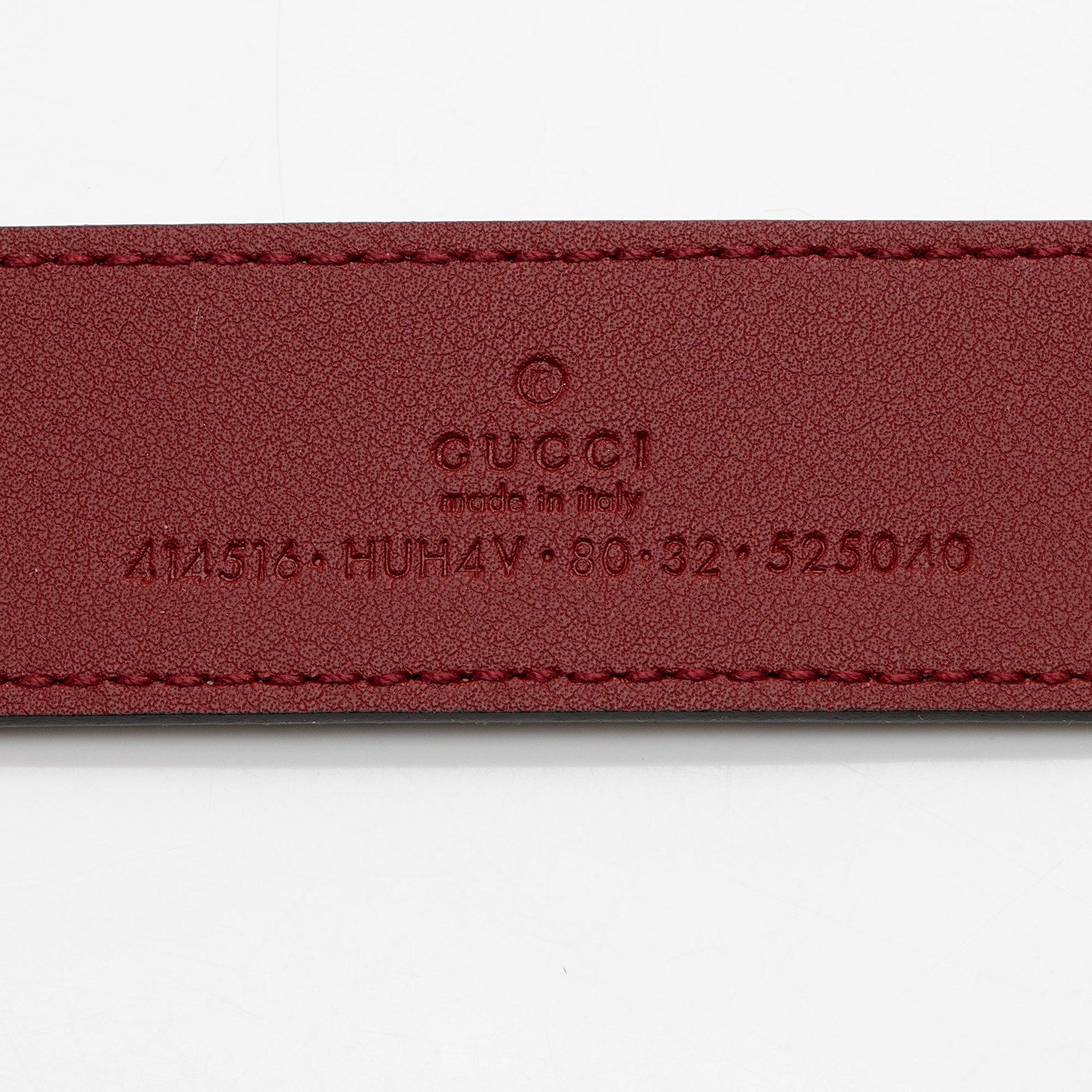 Gucci GG Supreme Slim Belt - Leather Canvas Beige Red Accessory Shf Pd0Dbl